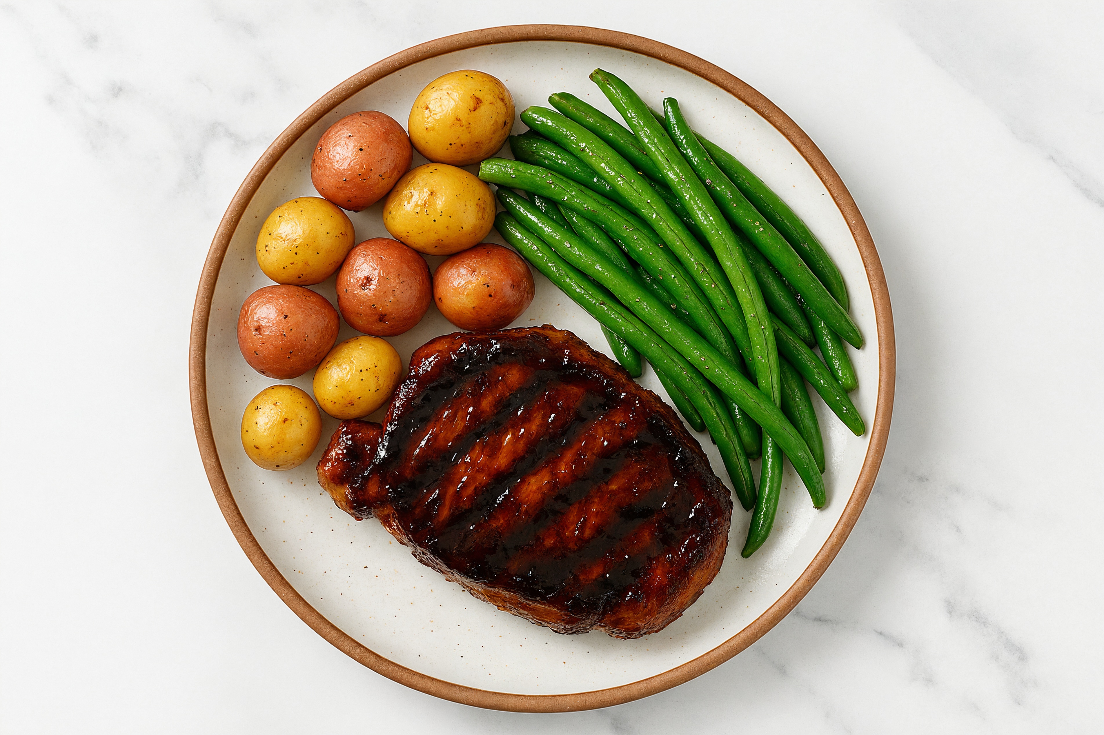 Japanese BBQ Pork Chop + Organic Green Beans