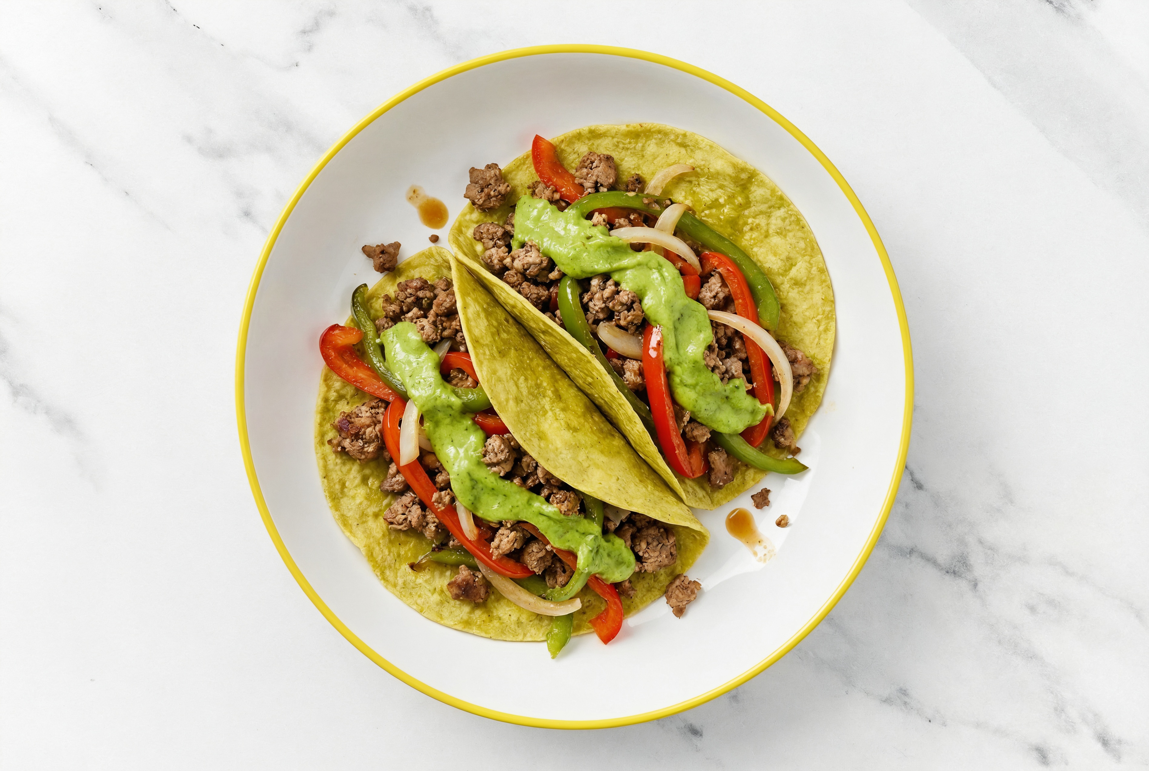 Fajita Lamb Tacos with Spinach Tortilla