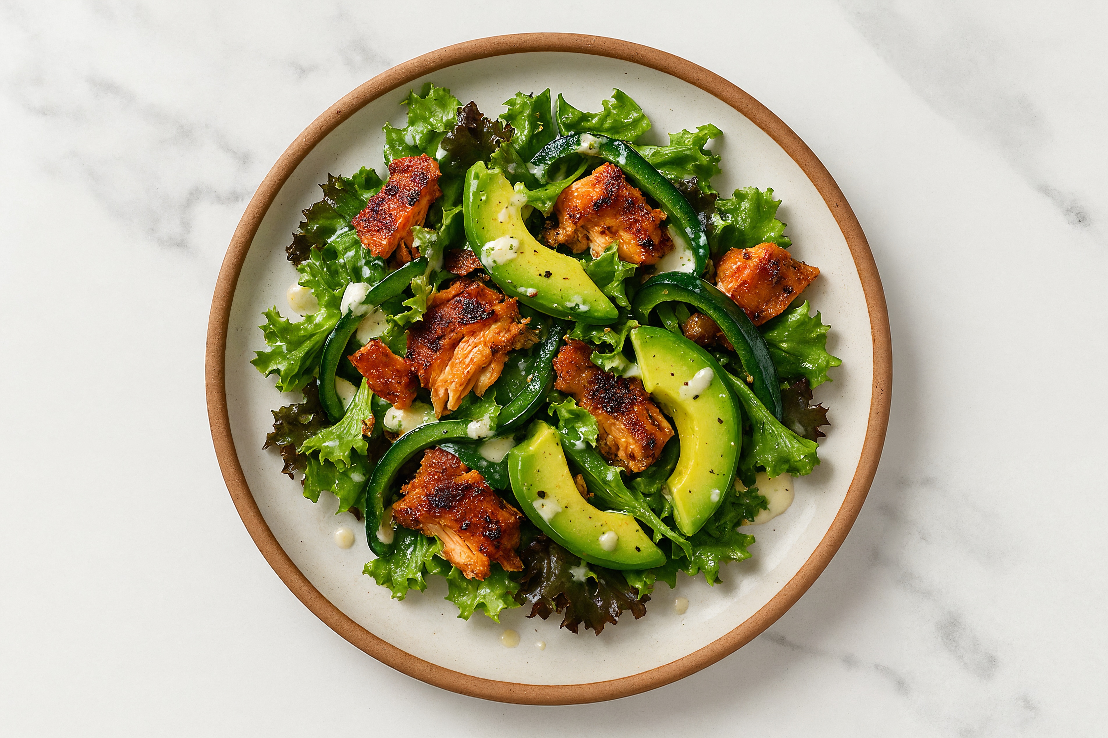 Blackened Salmon + Poblano Ranch Salad
