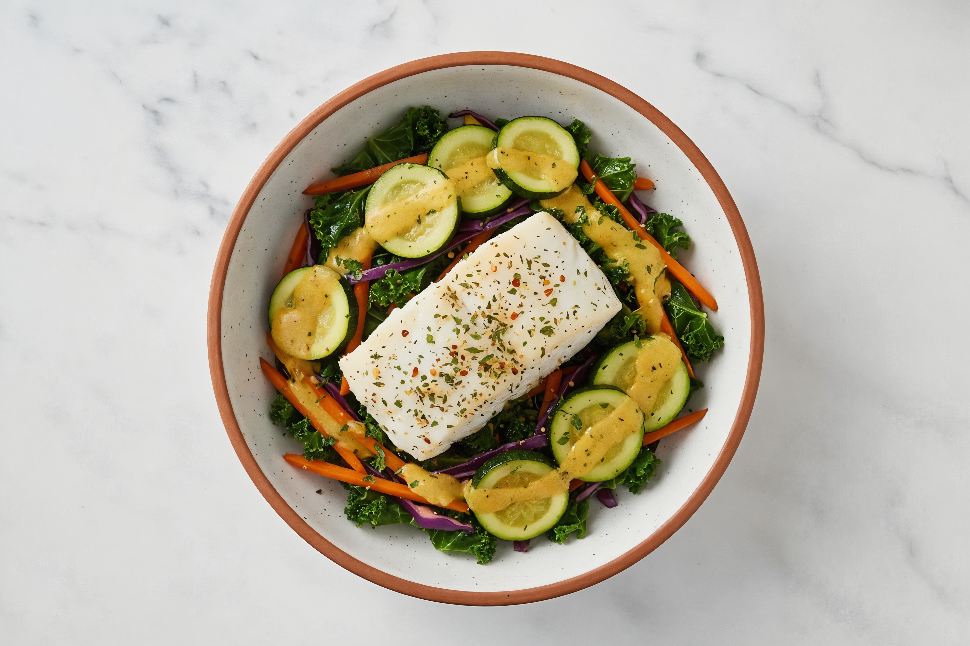 Rainbow Halibut Curry Bowl