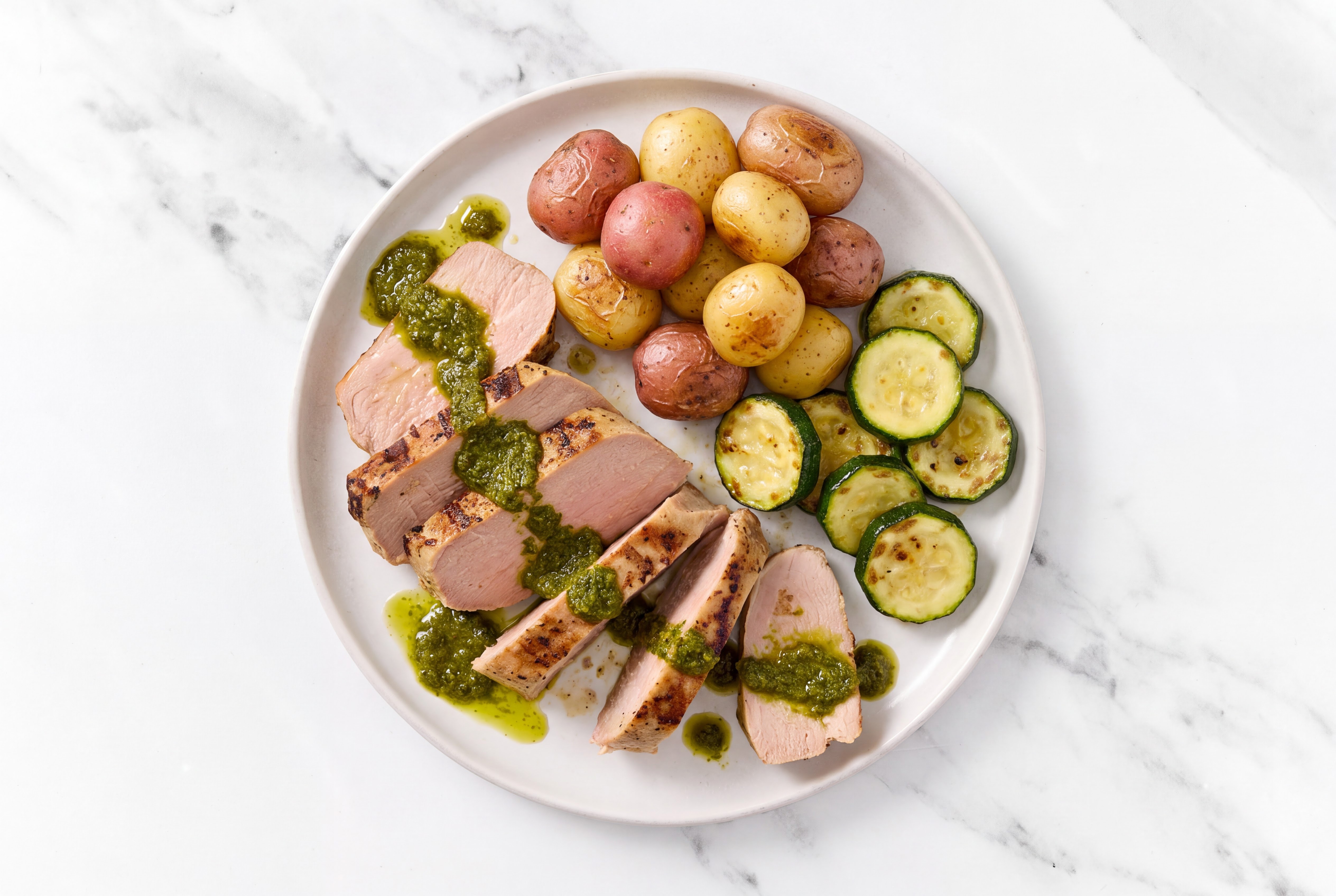 Zhoug Pork Tenderloin + Roasted Potatoes