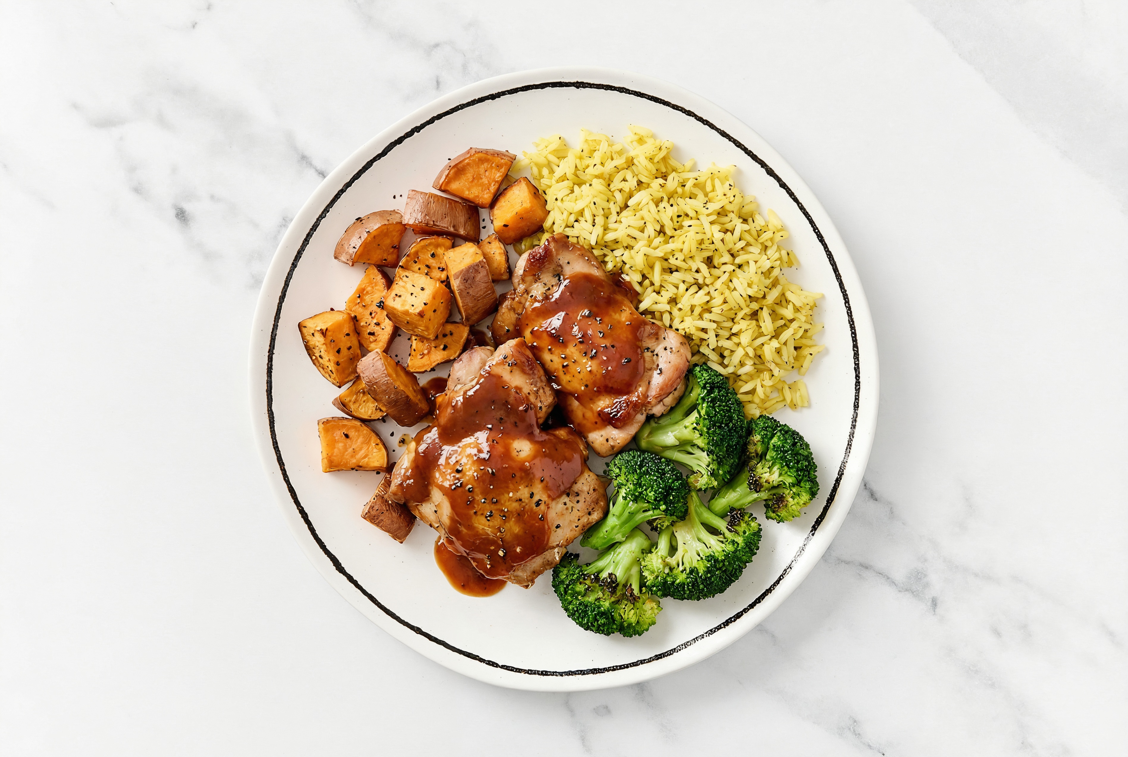 Classic Chicken Dinner with Garlicky Smoky BBQ Dipping Sauce