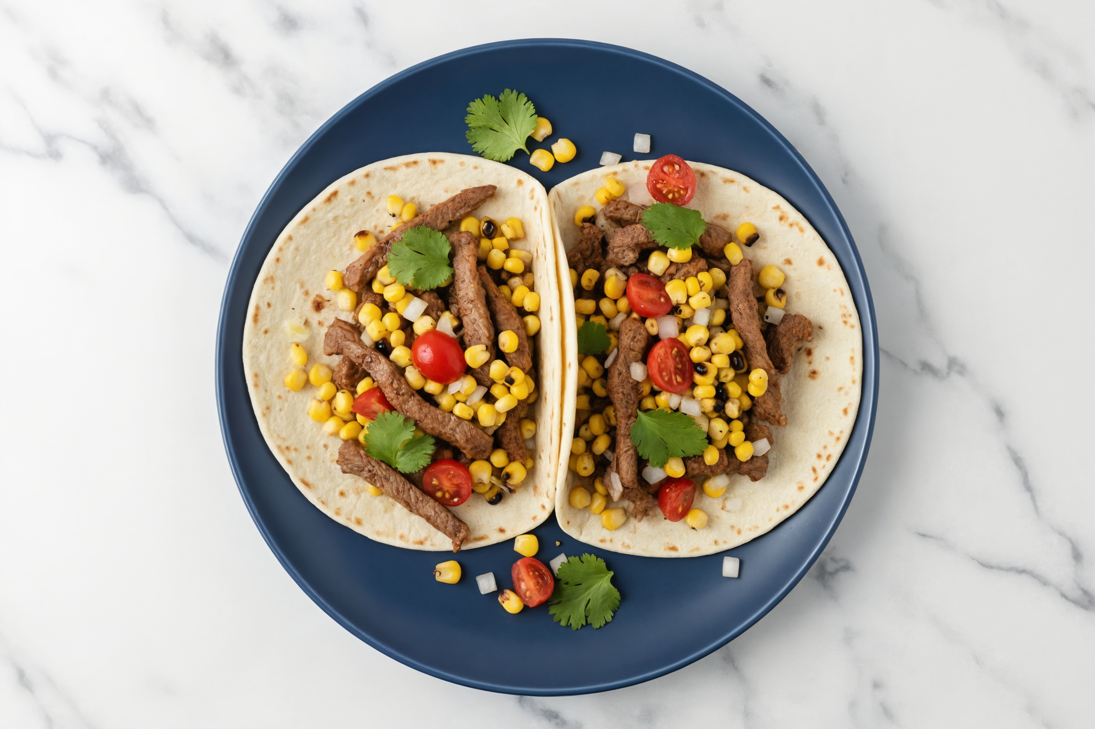 Beef Strip + Fresh Corn Salsa Tacos