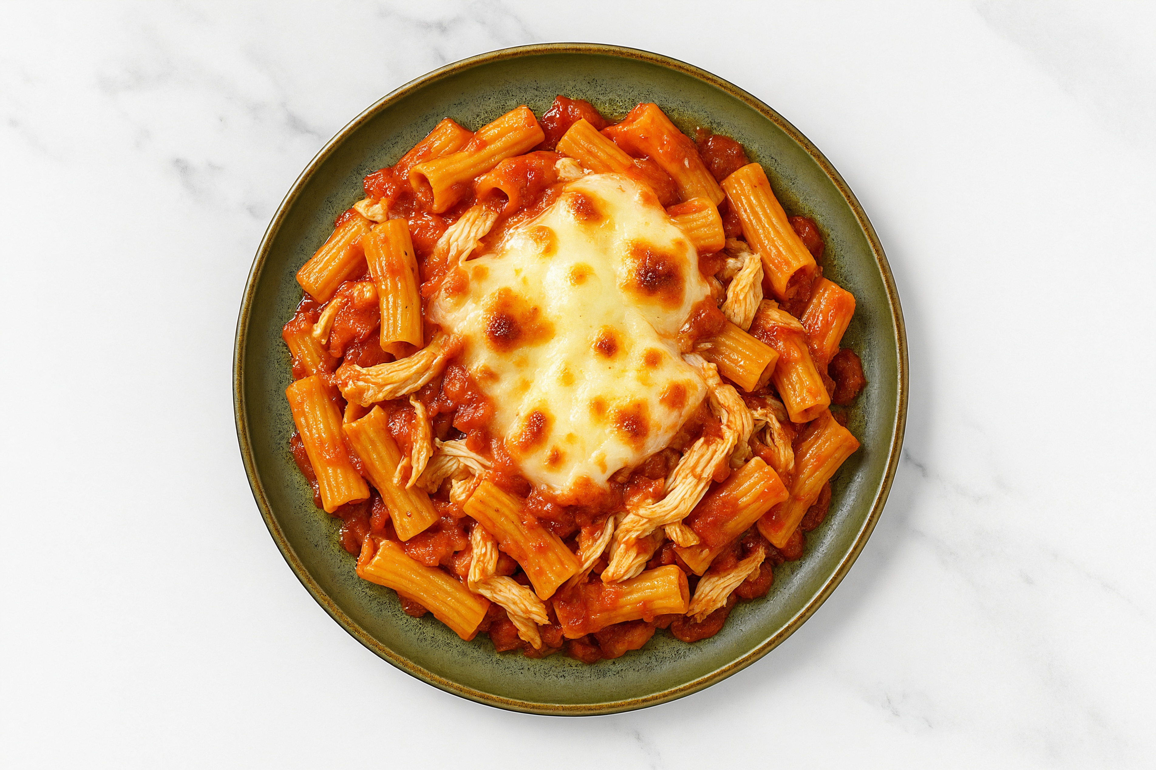 Chicken Parmesan Rigatoni Pasta Casserole