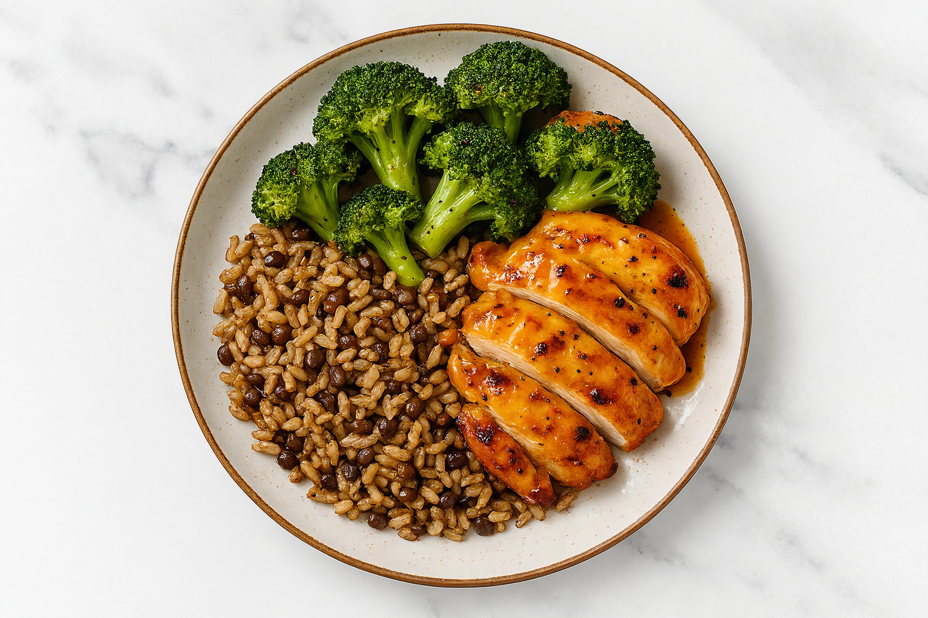 Honey Mustard Roasted Chicken + Broccoli Bowl