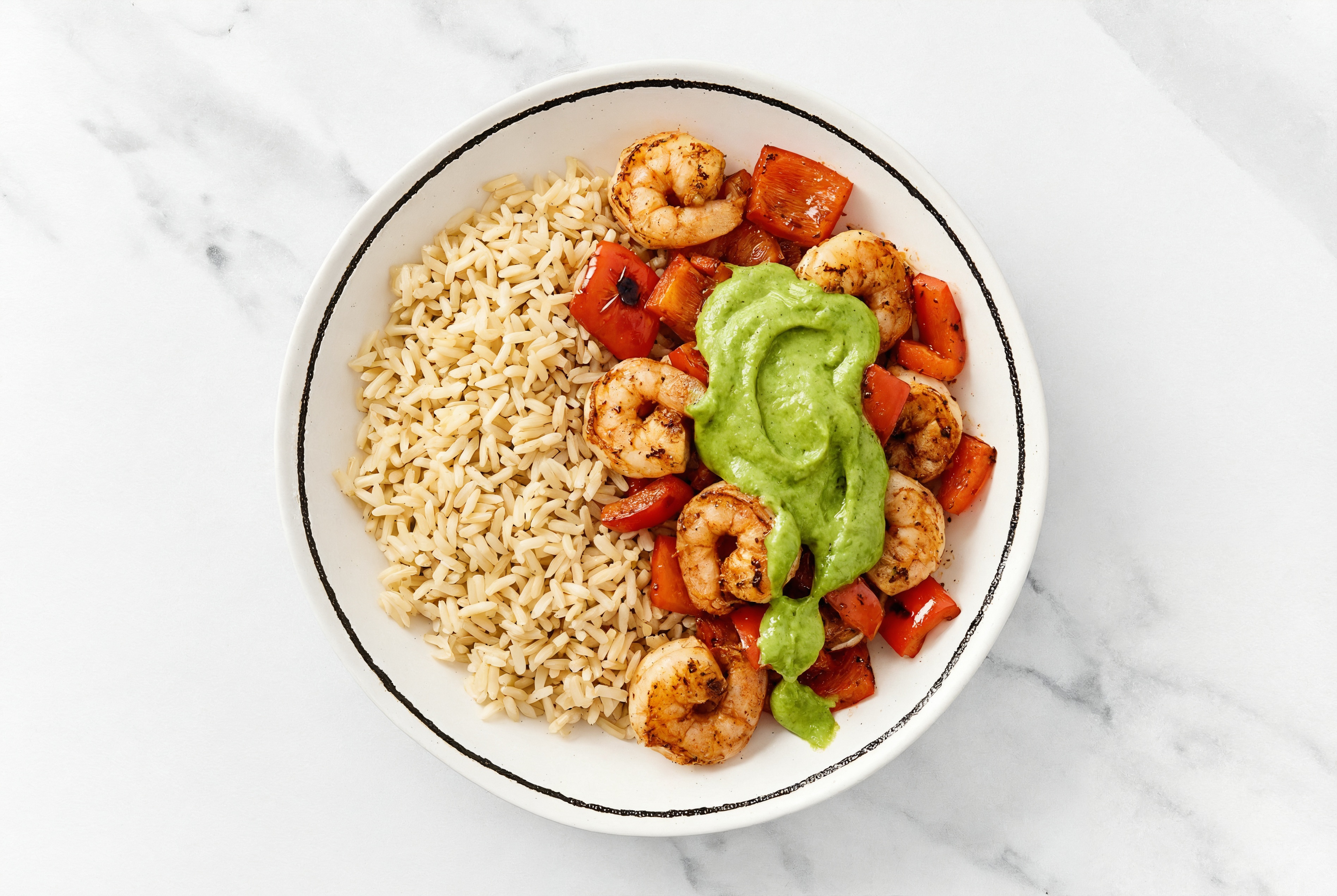 Blackened Shrimp Fajita Rice Bowl