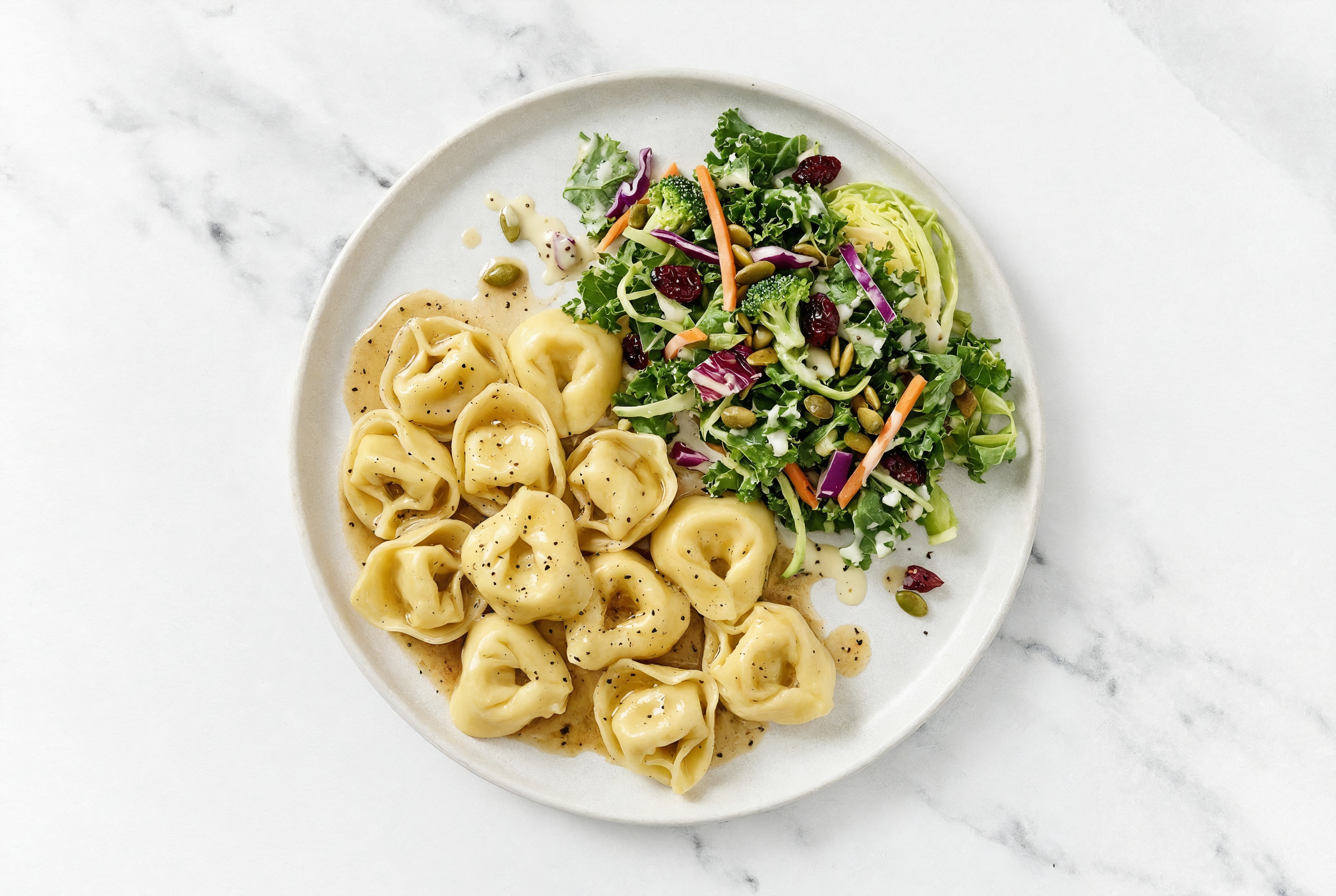 Brown Salted Butter Cheese Tortelloni + Side Salad