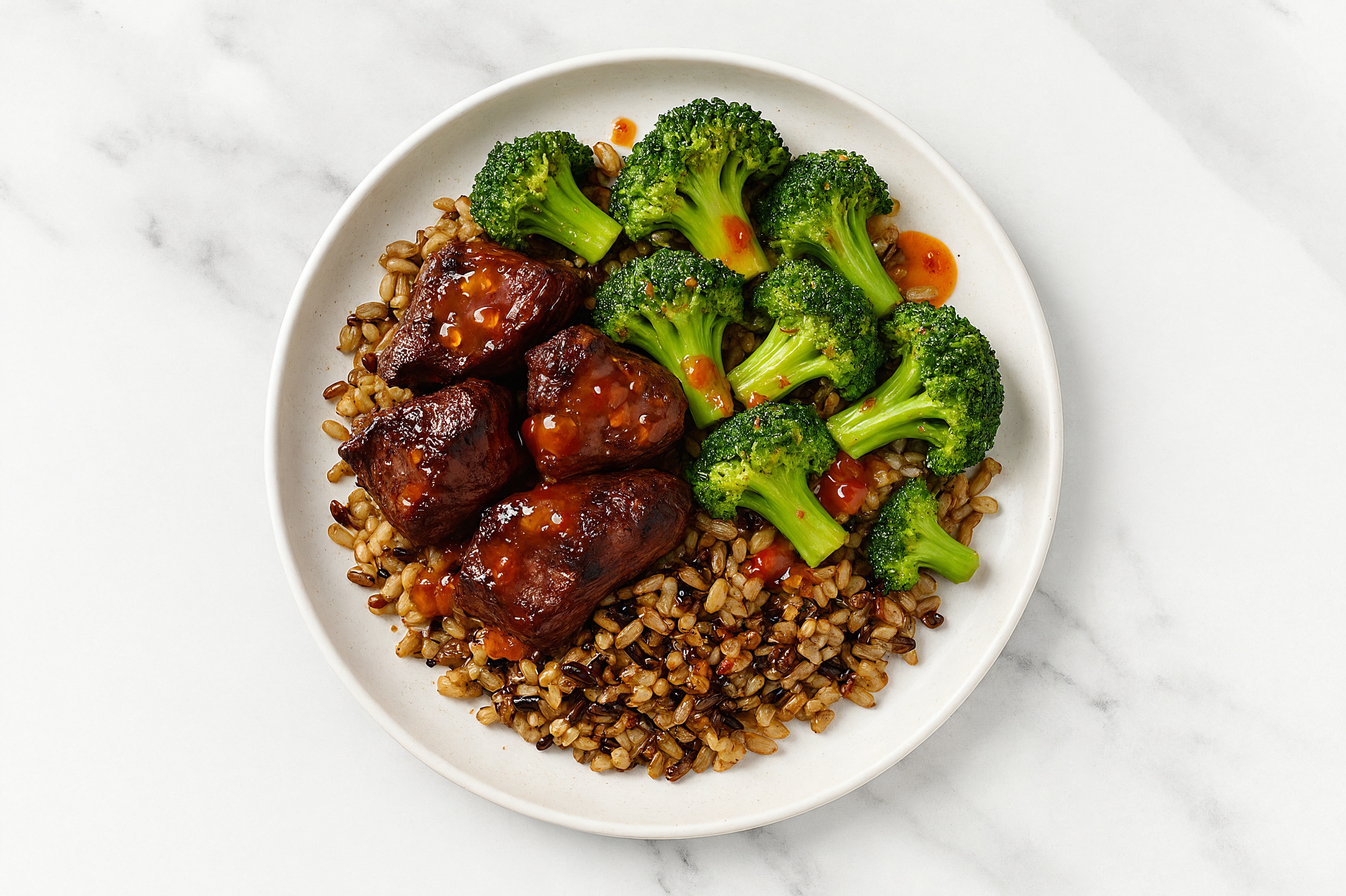Sweet Chili Seared Lamb + Seven Grain Bowl with Broccoli