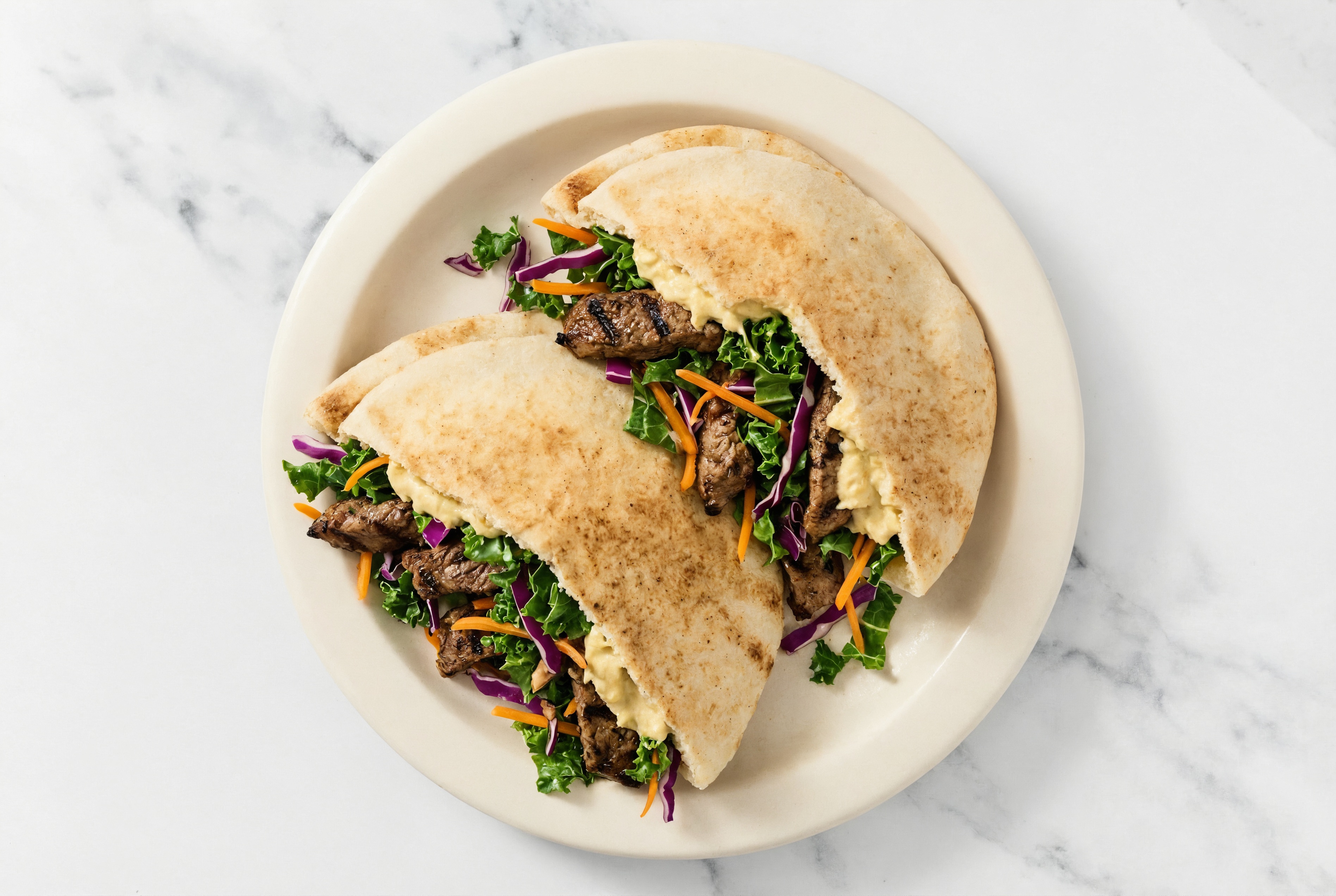Barbacoa Beef Lemon Garlic Hummus Traditional Pita
