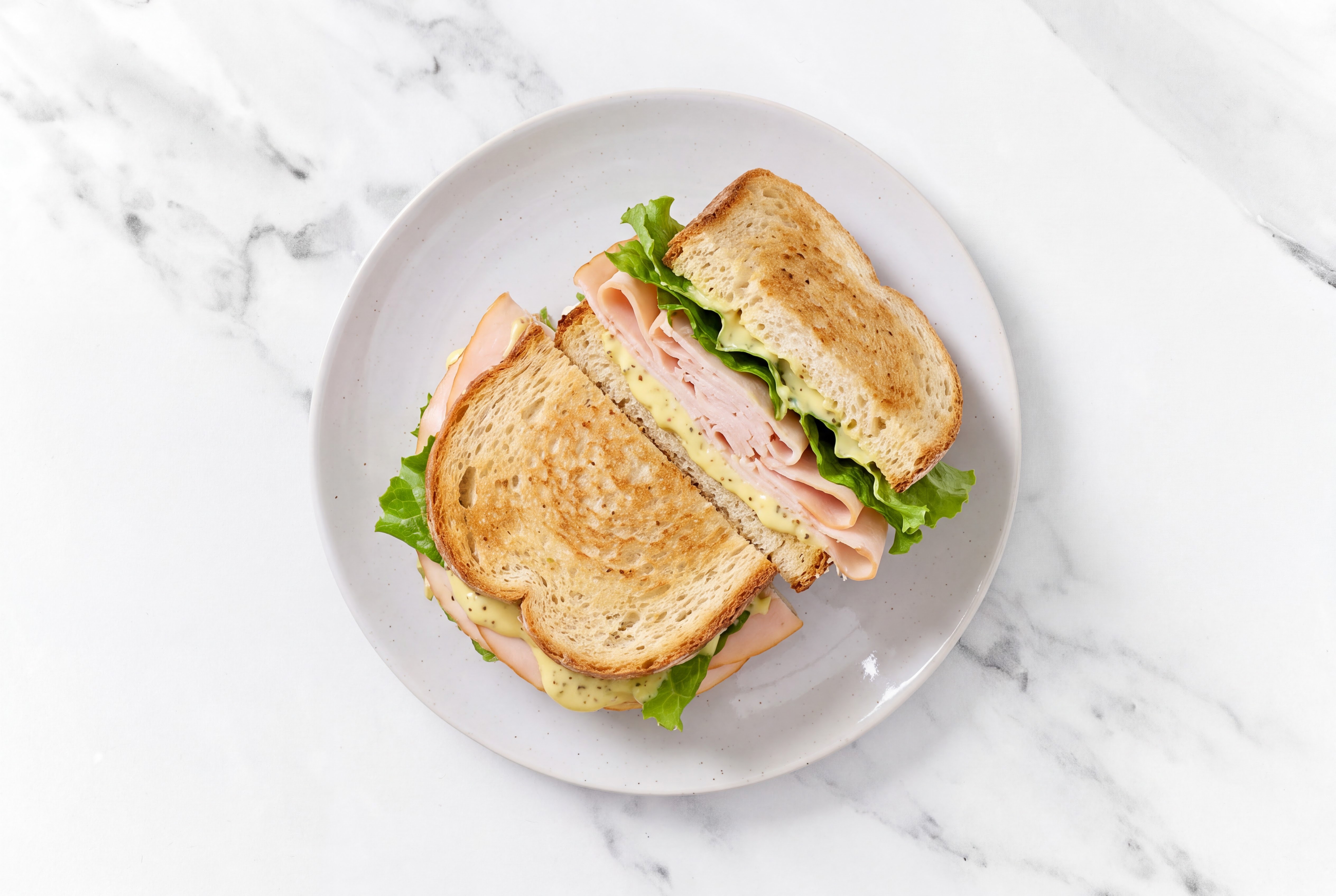 Rustic Oven Roasted Turkey Breast Sandwich with Potato Bread + Honey Mustard Garlic Sauce