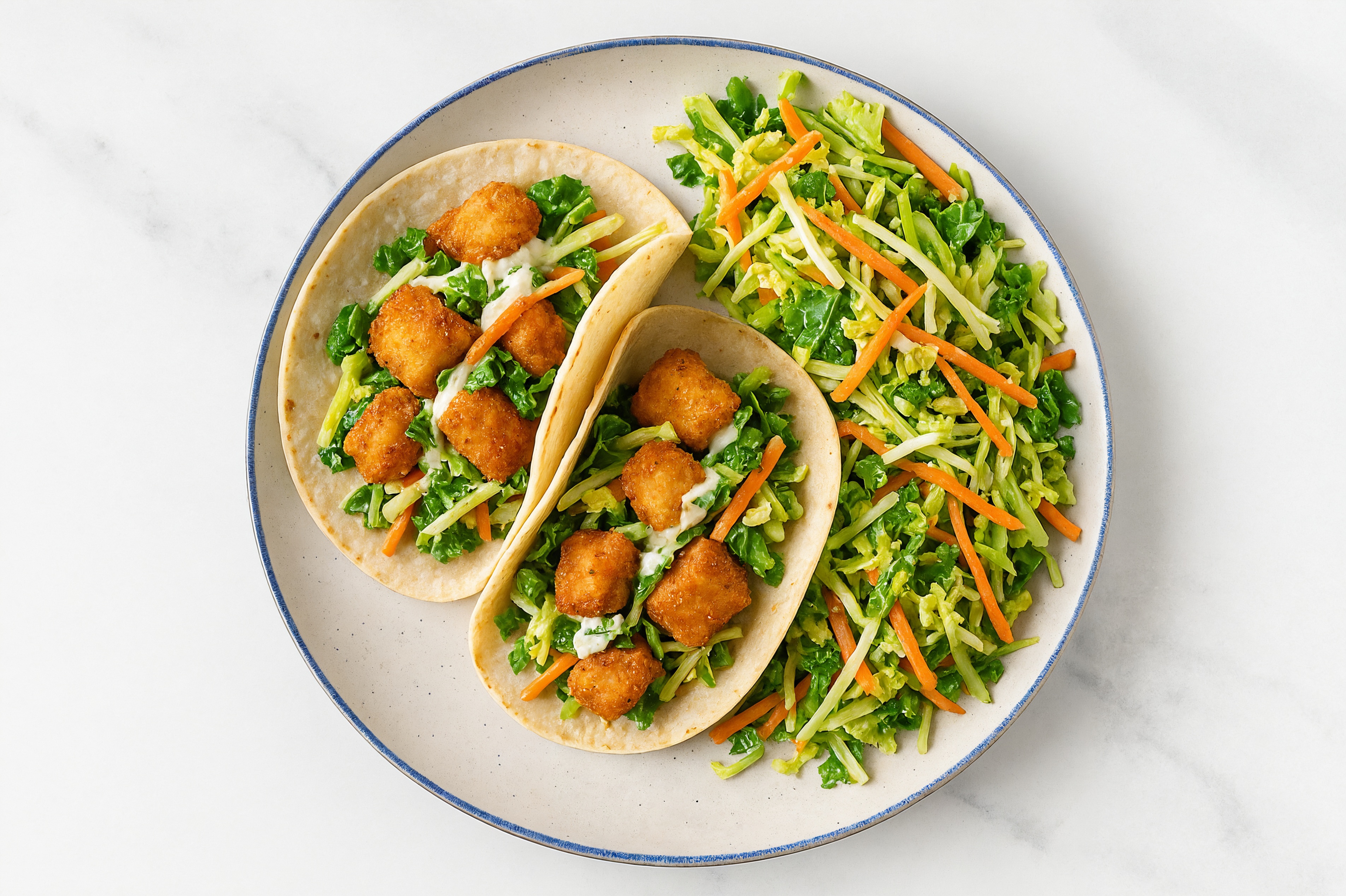 Crispy Salmon Tacos with Ranch