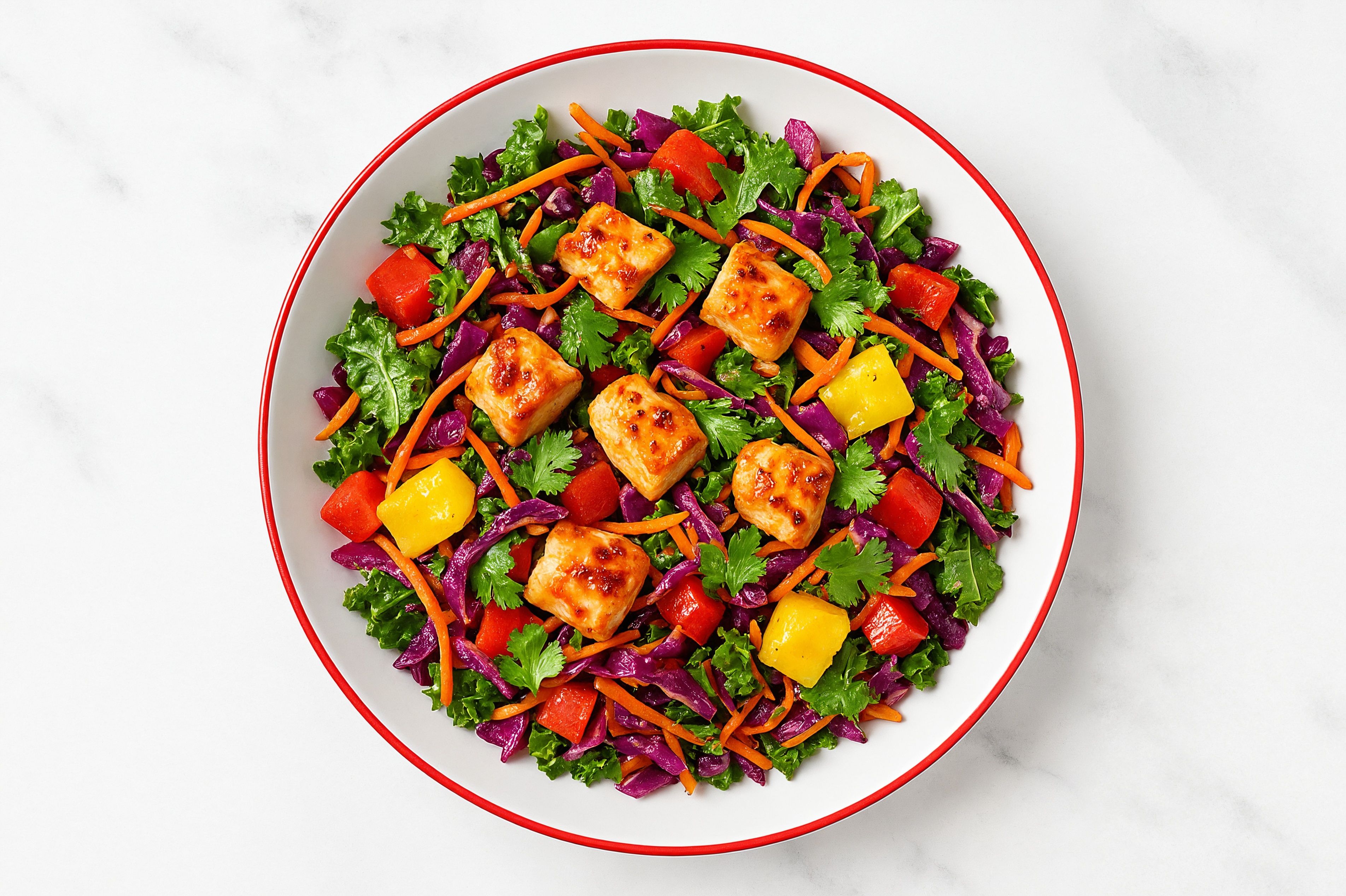 Chili Crisp Chicken Rainbow Salad