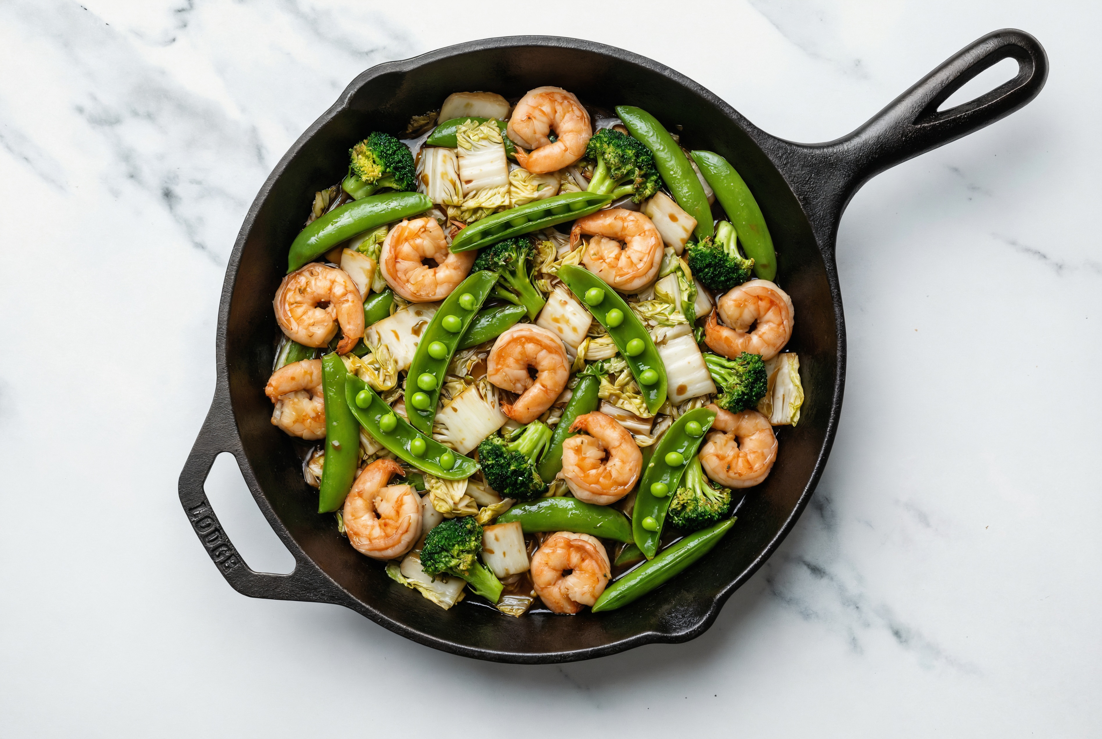 Japanese BBQ Shrimp Stir-Fry with Snap Peas & Bok Choy