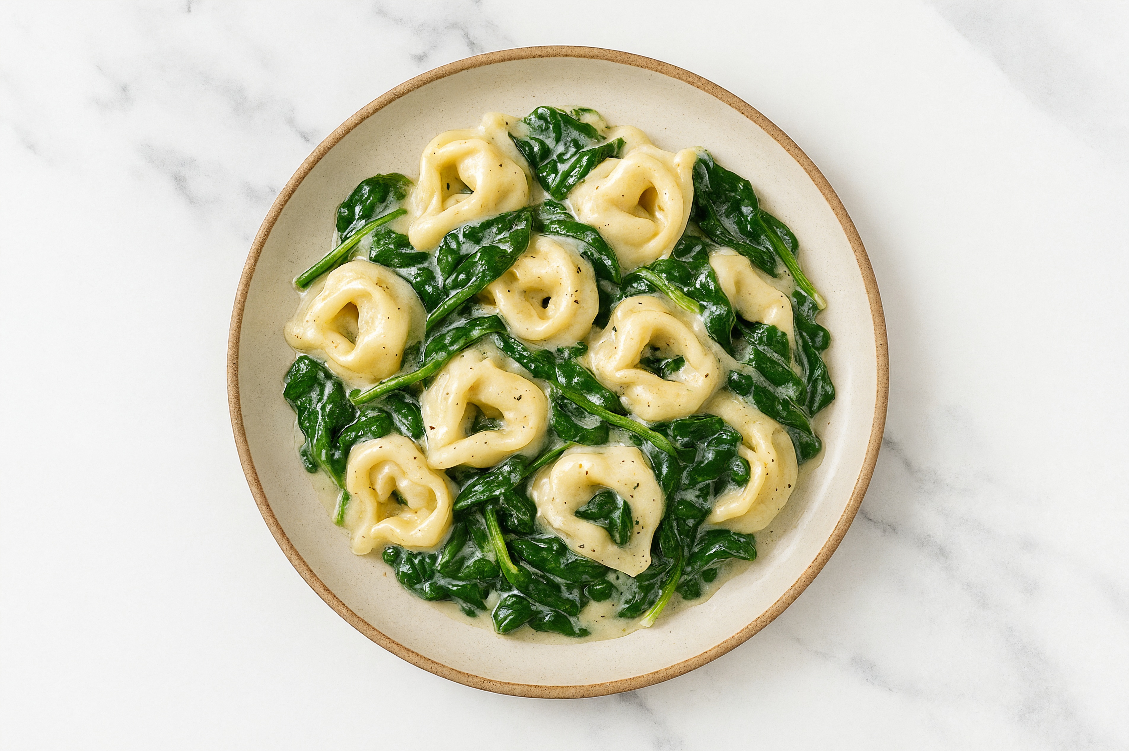 Cheese Tortelloni + Spinach Alfredo