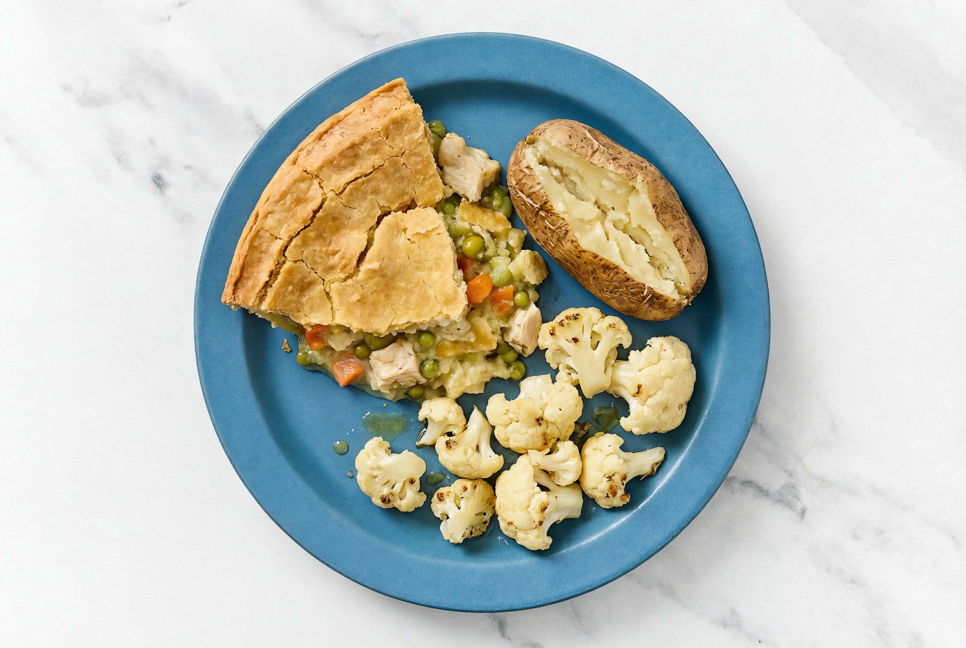 Chicken Pot Pie with Cauliflower Florets & Russet Potato