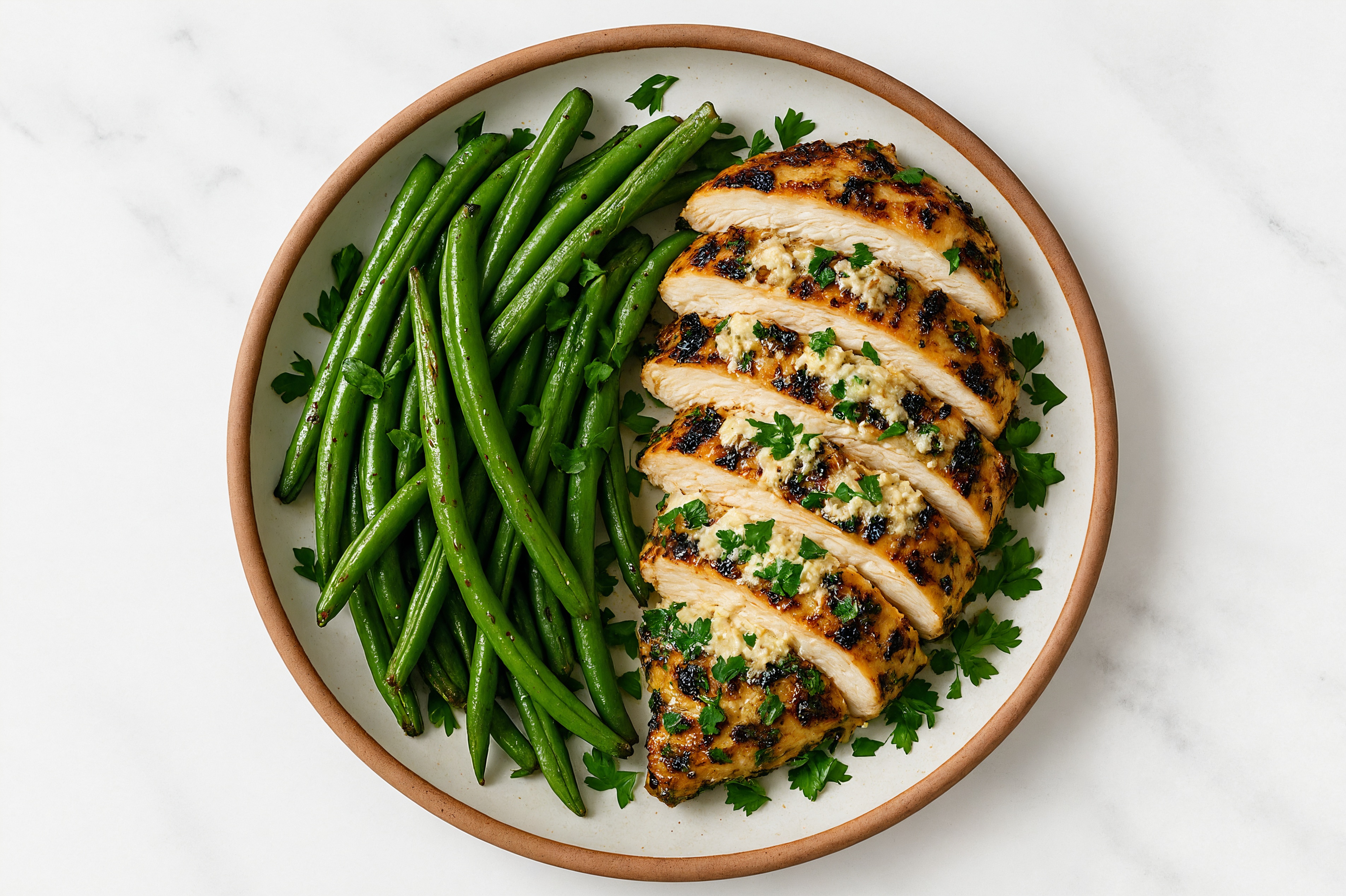 Herby All-in-One Parmesan Mediterranean Grilled Chicken Breast + Veggies