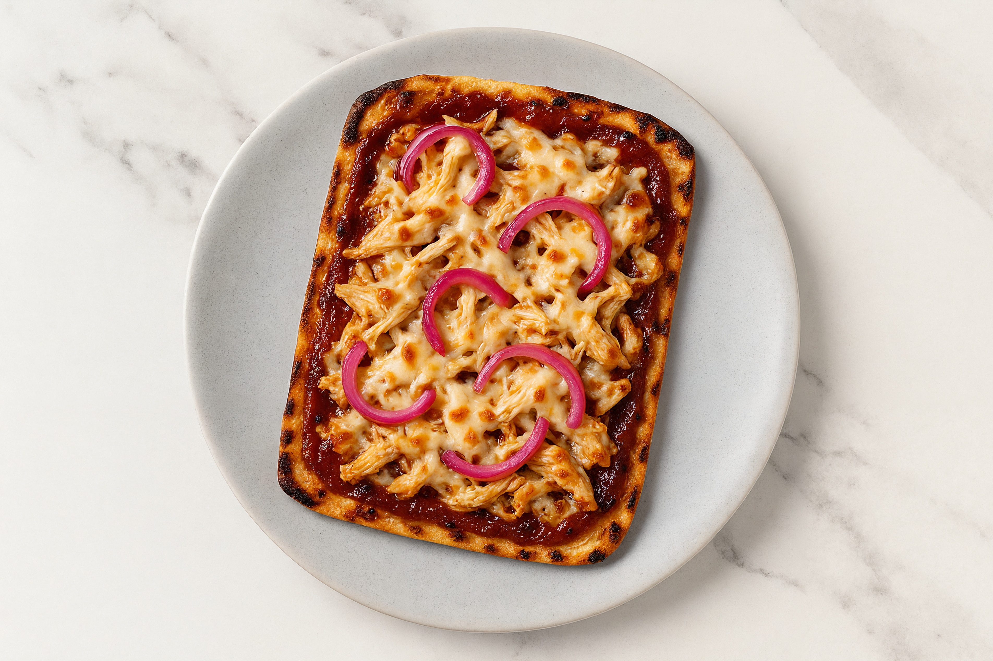 BBQ Pulled Chicken Pizza with Pickled Onion with Original BBQ