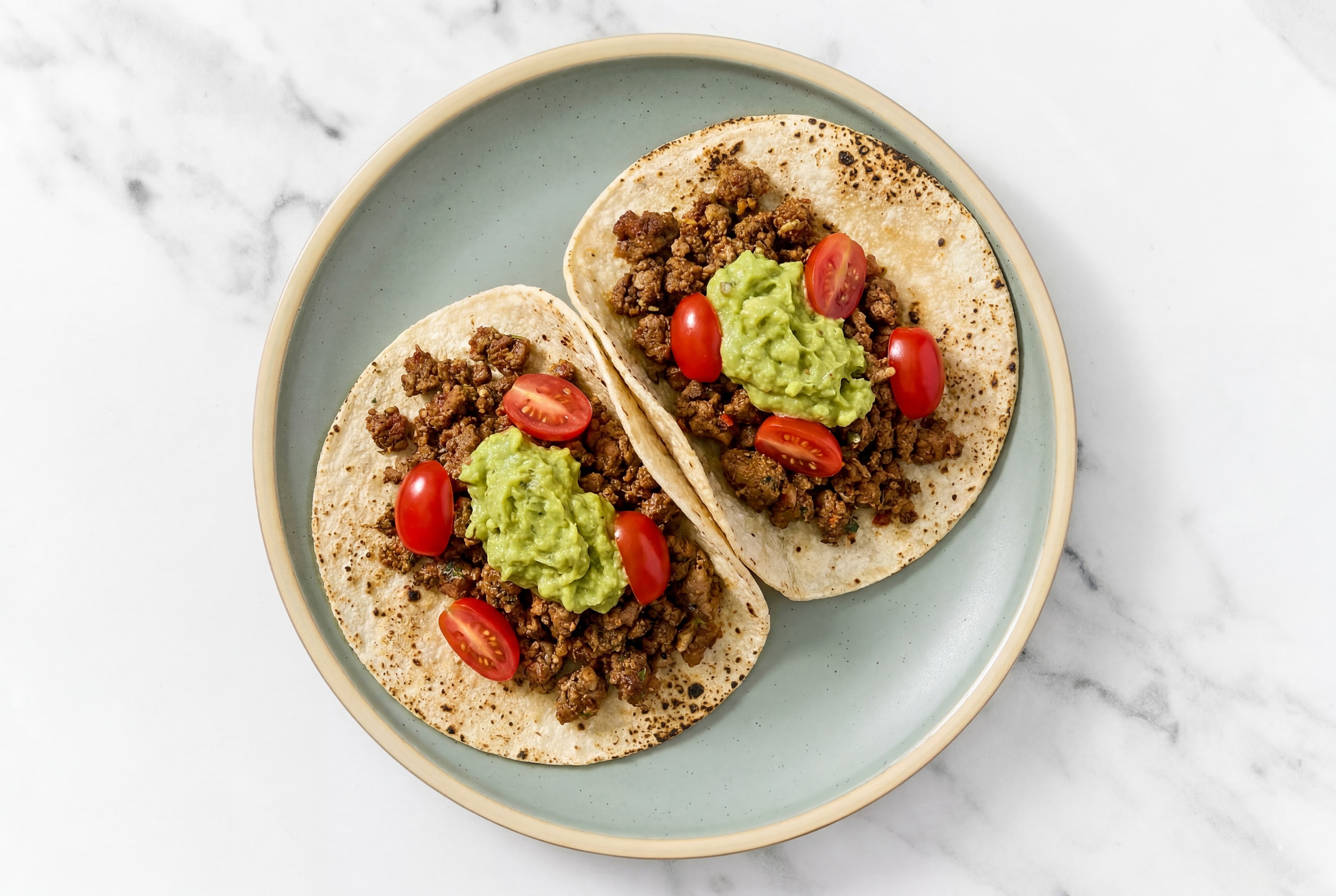 Mexican-Style Ground Beef Guacamole Tostadas