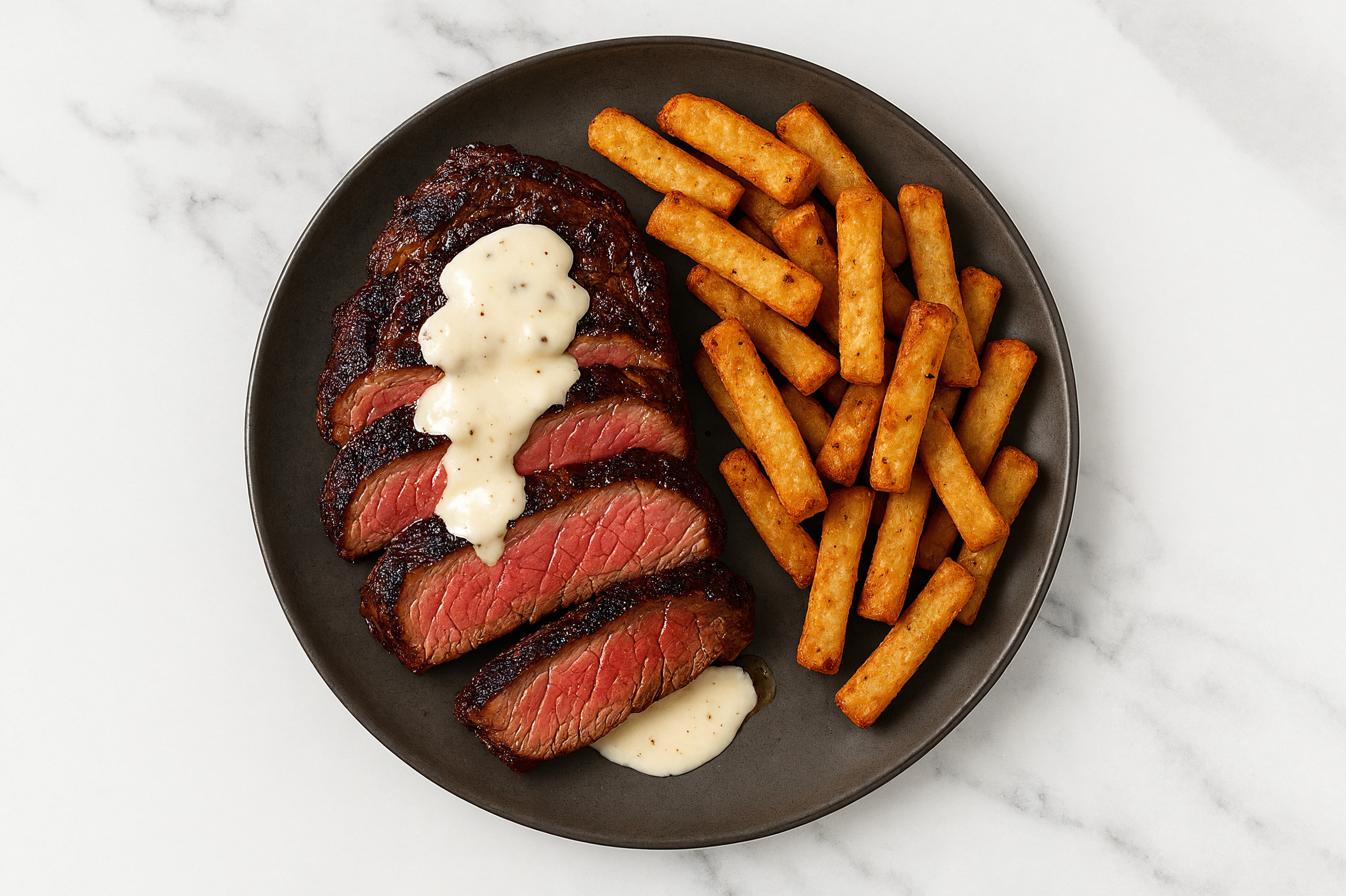 New York Wagyu Strip with Garlic Sauce + Russet Fries