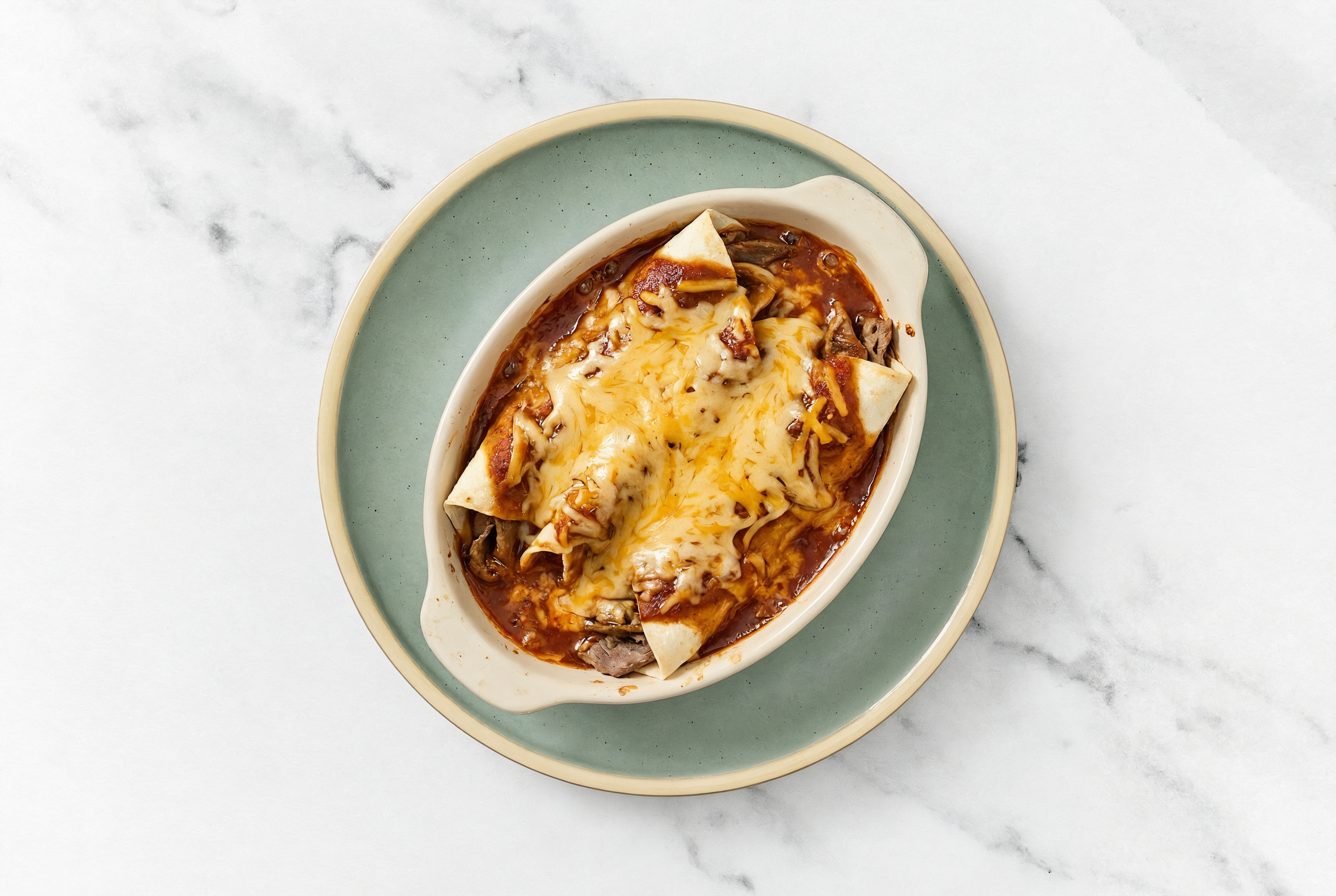 Herby Cheesy Chipotle Ribeye Enchiladas with Shredded Sharp Cheddar Cheese