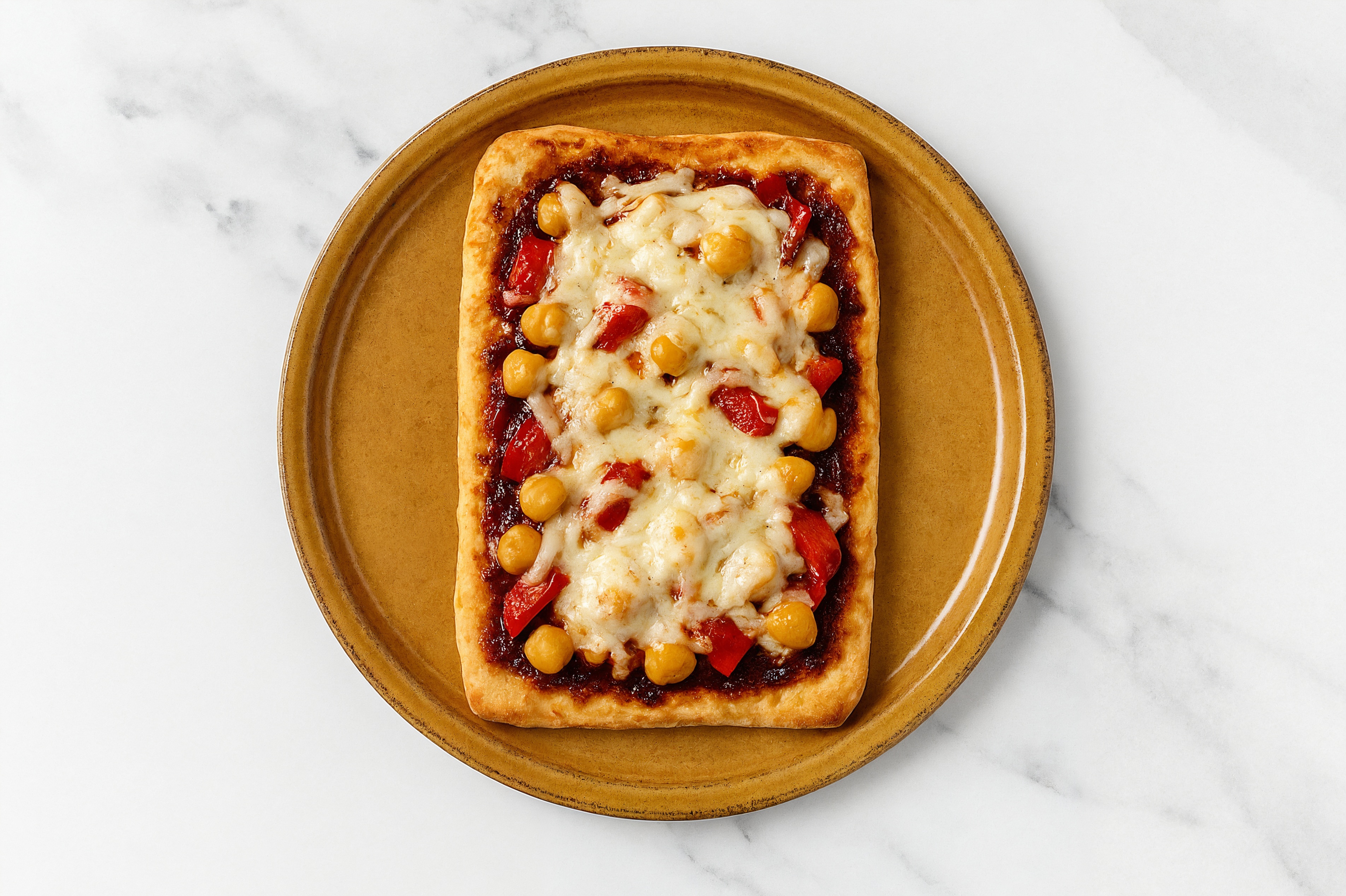 BBQ Chickpea + Roasted Bell Pepper Pizza with Original BBQ