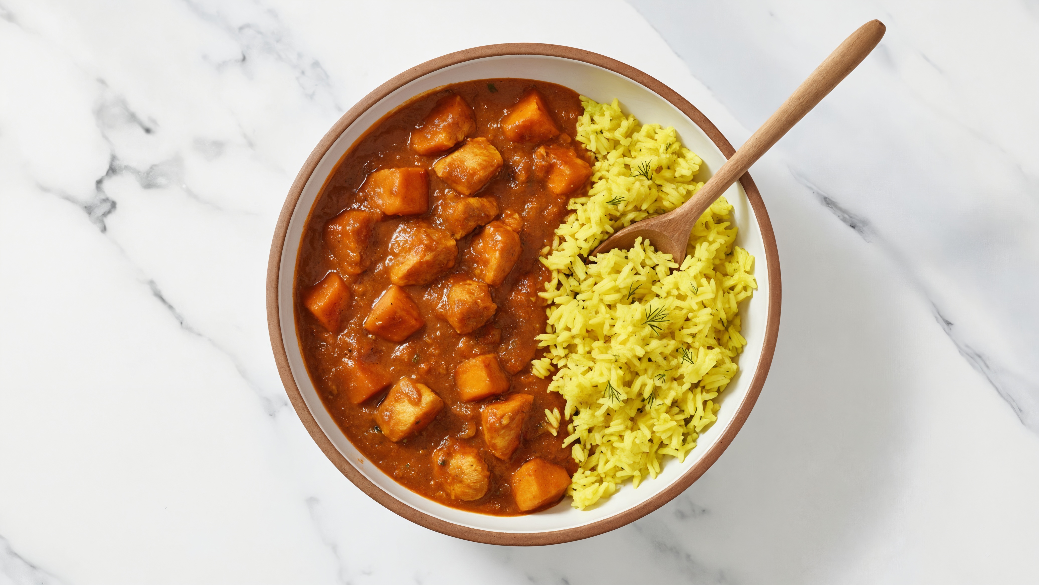  Chicken Sweet Potato Vindaloo over Herb Rice