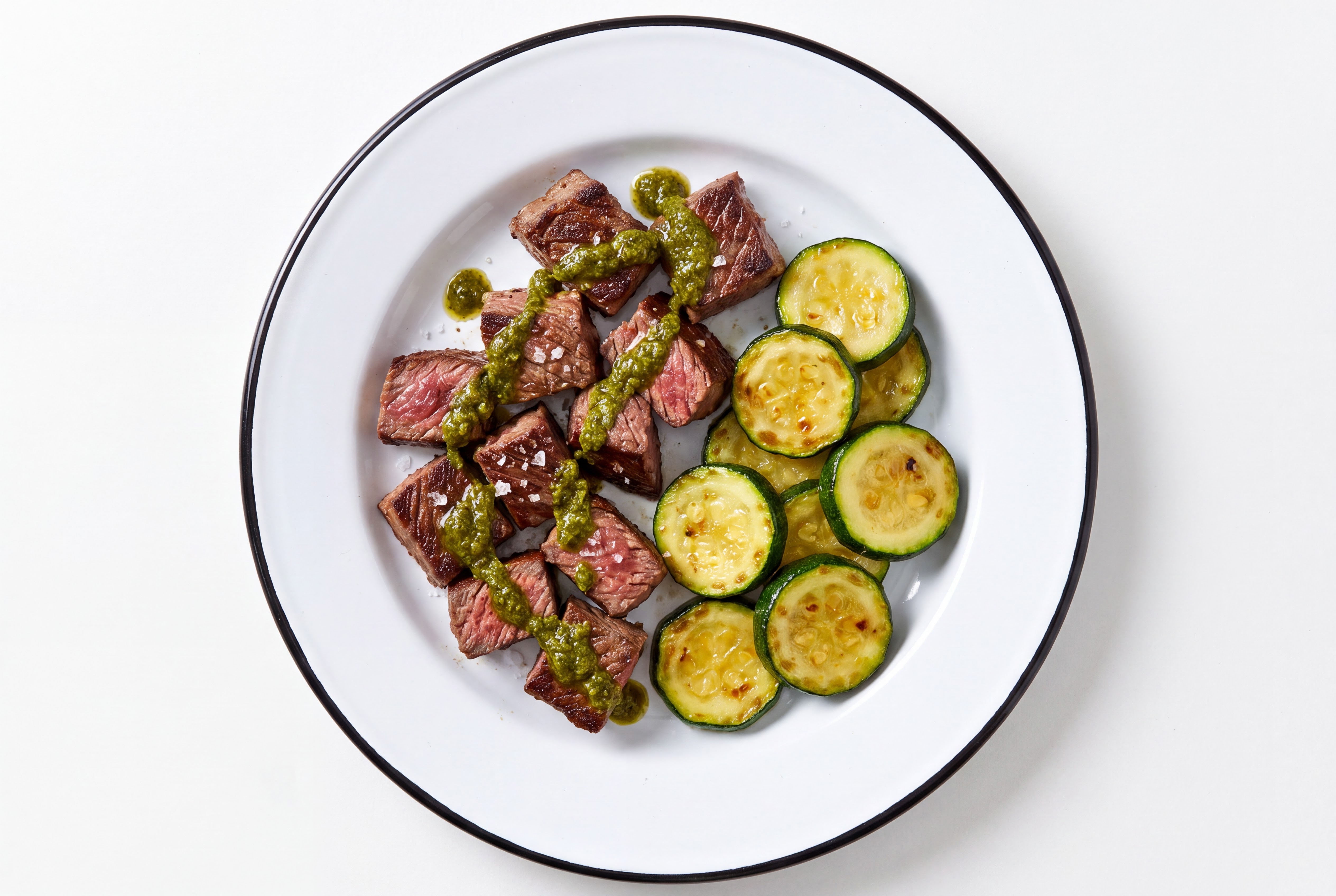 Zhoug Sirloin Beef Tips with Zucchini