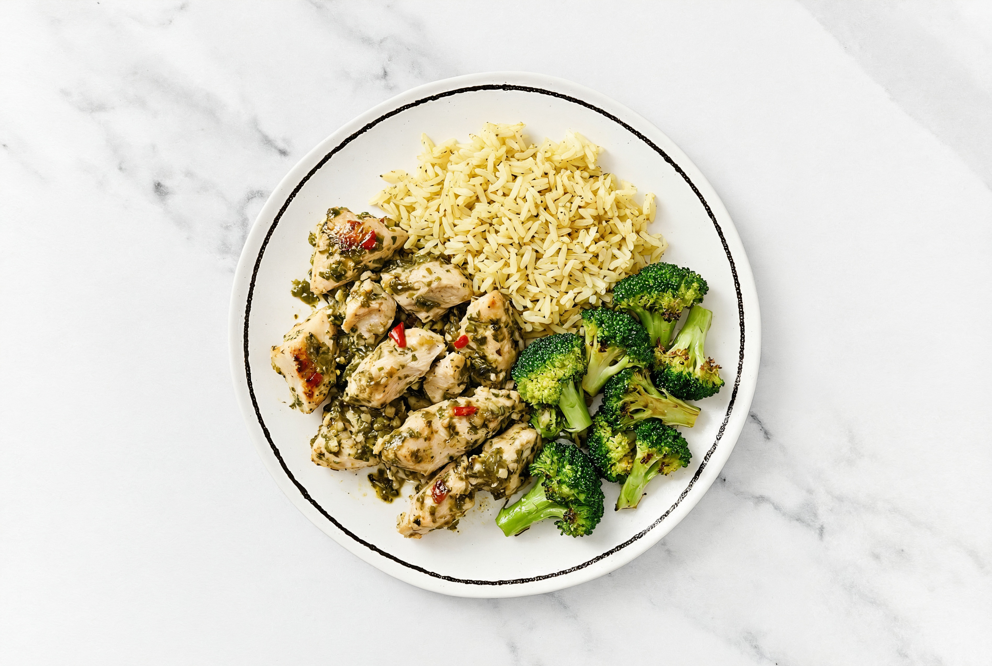 Cilantro Lime Chicken with Organic Broccoli + Seasoned Jasmine Rice