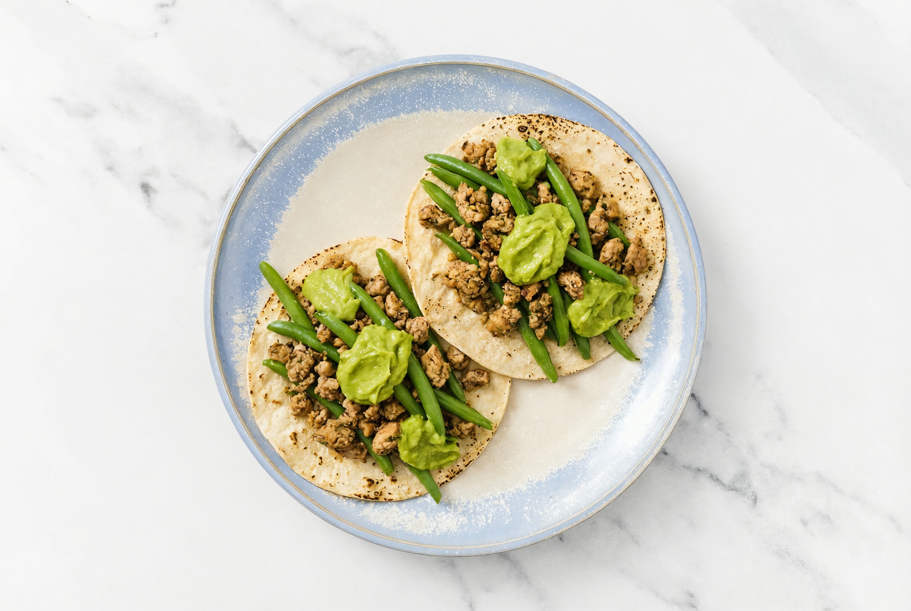 Garlicky Turkey + Green Bean Tostadas