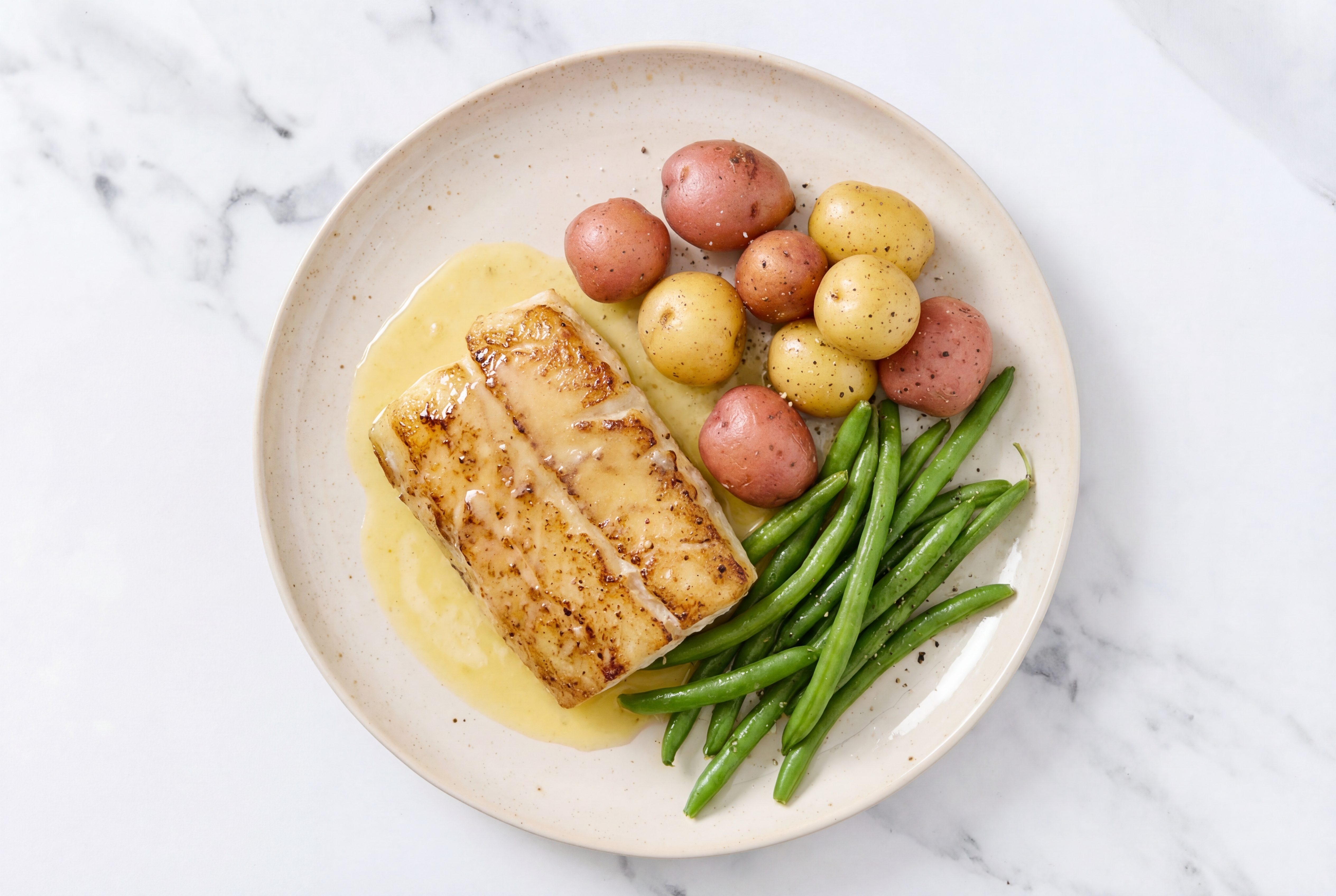 Lemon-Butter Barramundi with Creamer Potatoes & Green Beans