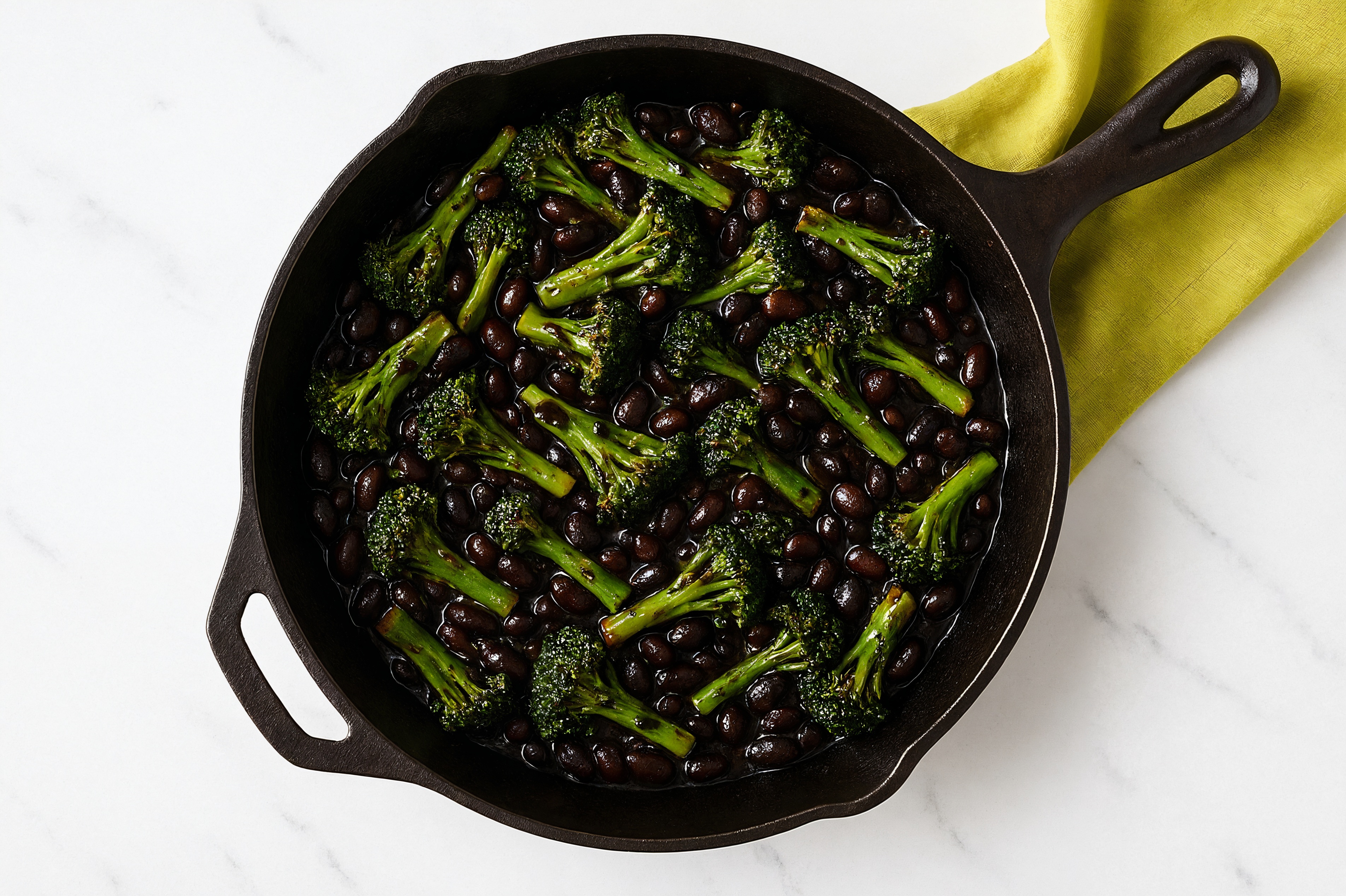 Sweet + Sour Black Beans with Broccoli