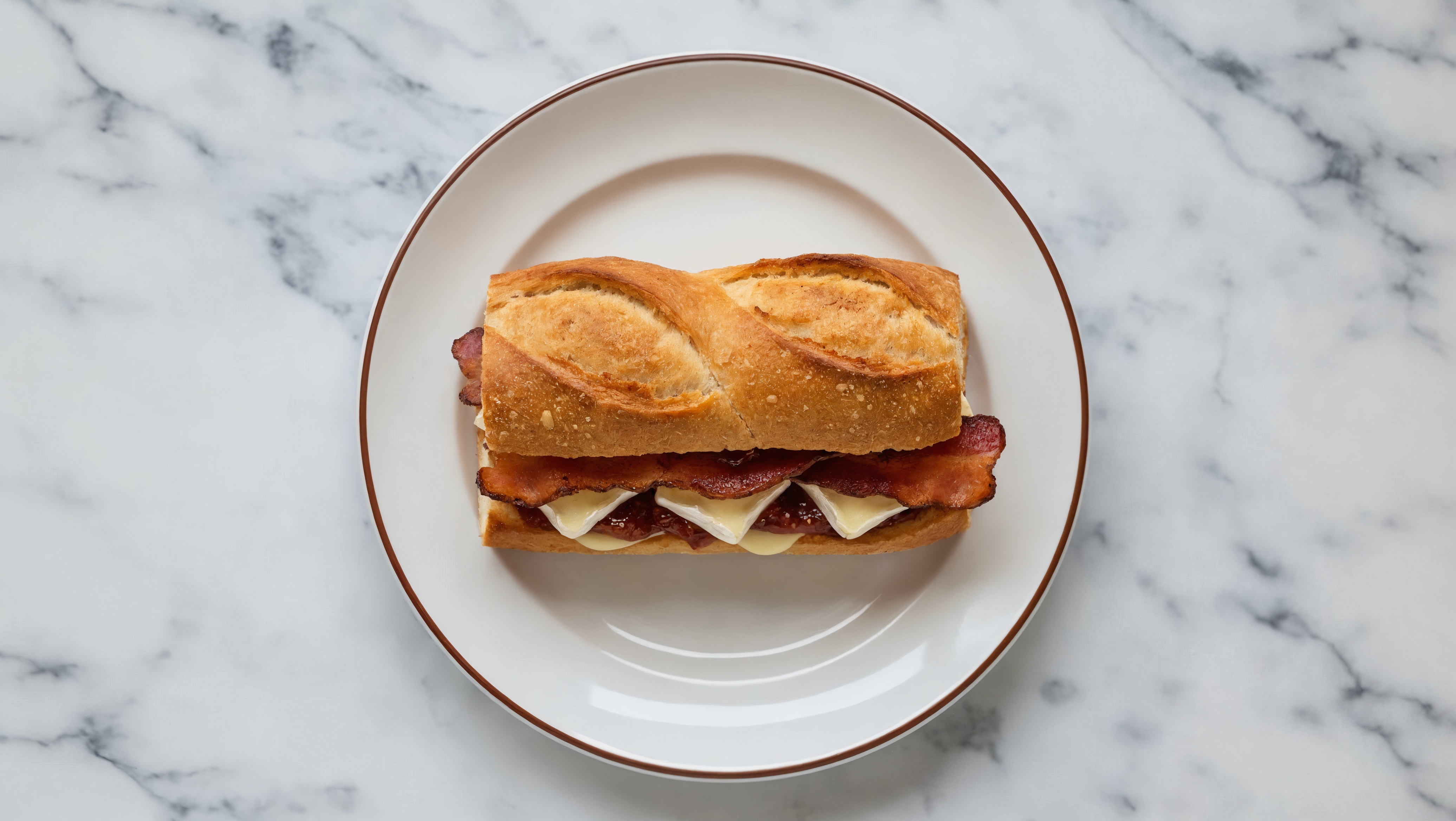 Maple Bacon, Brie + Strawberry Jam Tartine