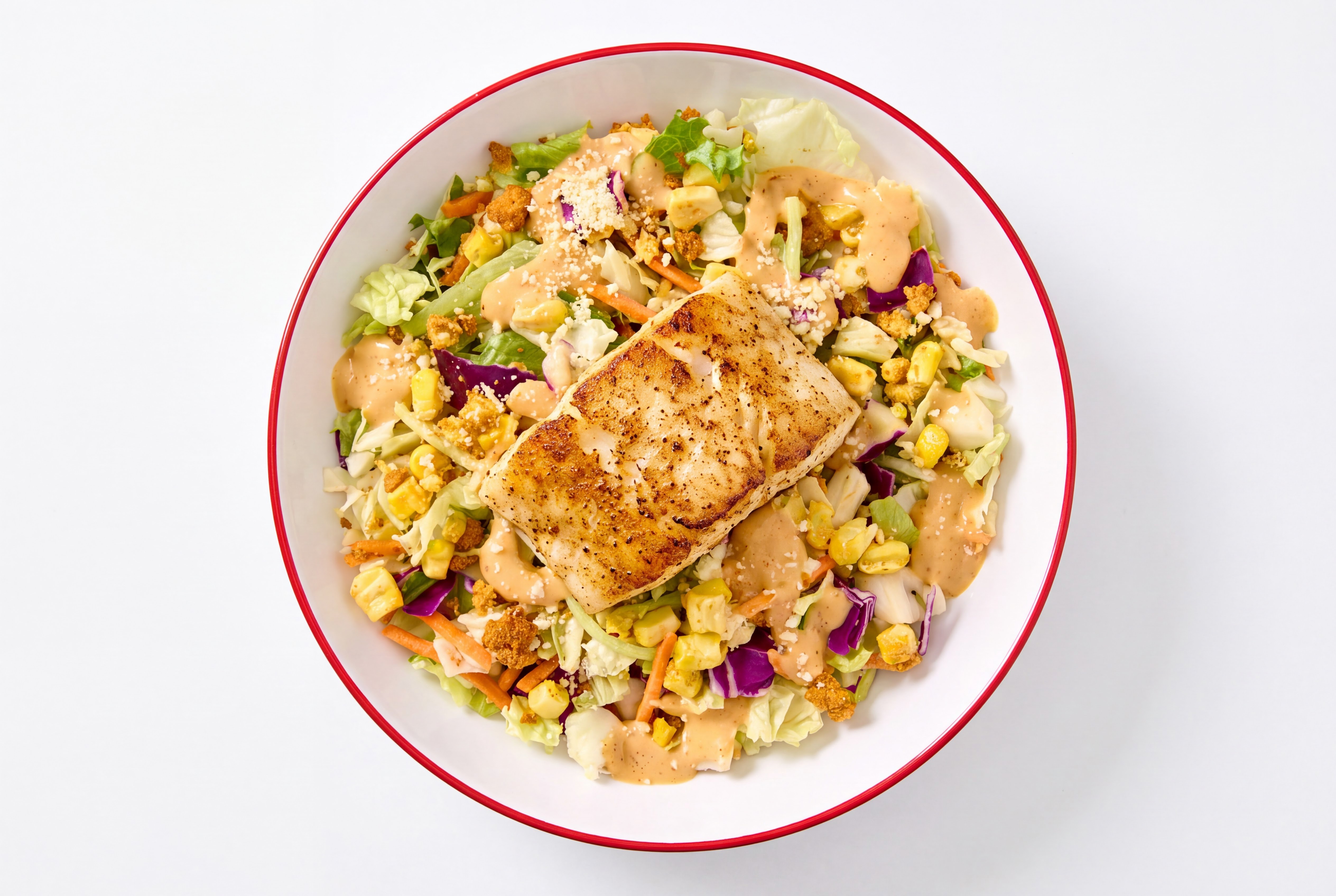 Seared Halibut Street Corn Salad