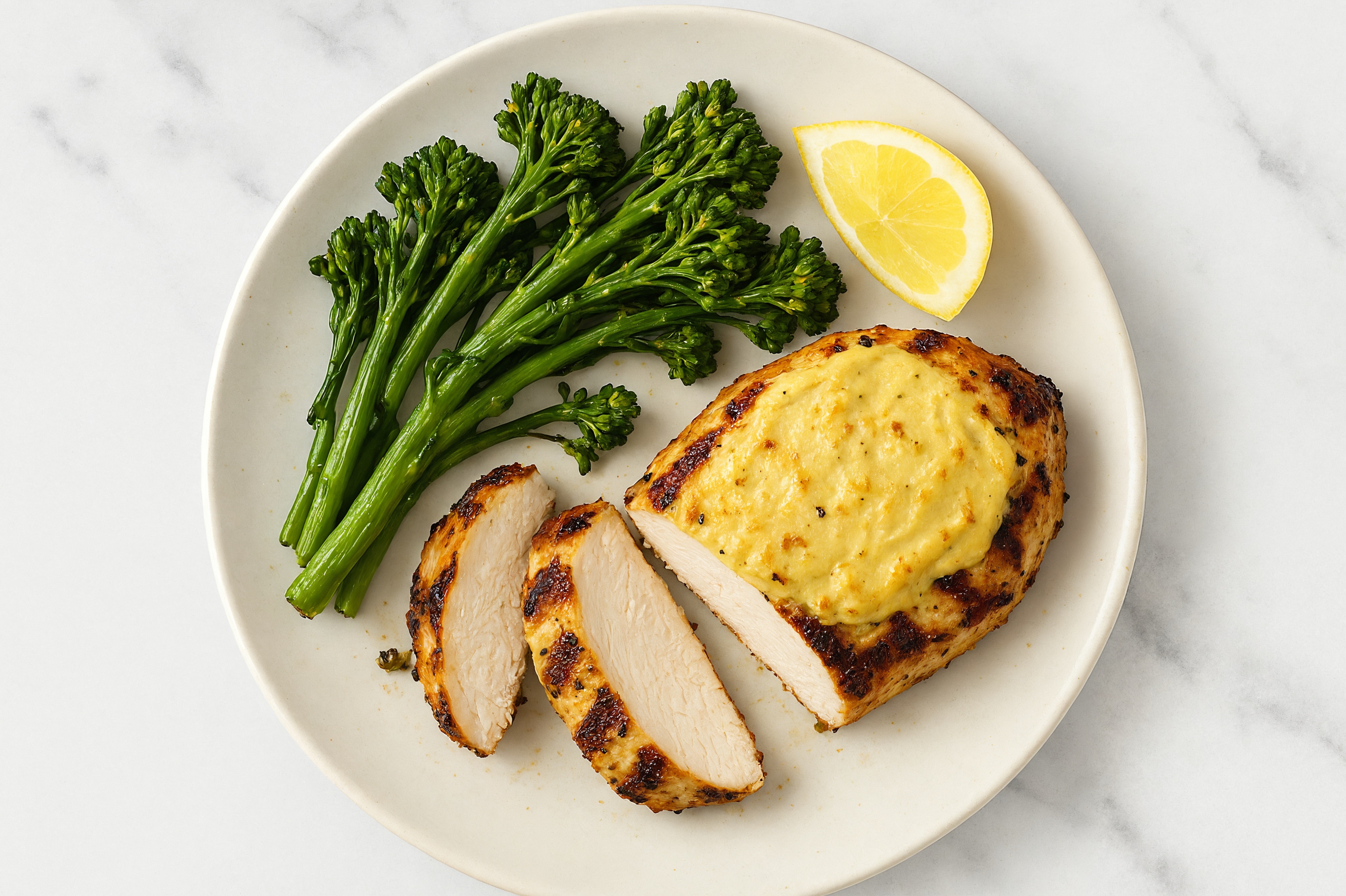 Lemony Baked Mediterranean Grilled Chicken Breast + Roasted Broccoli