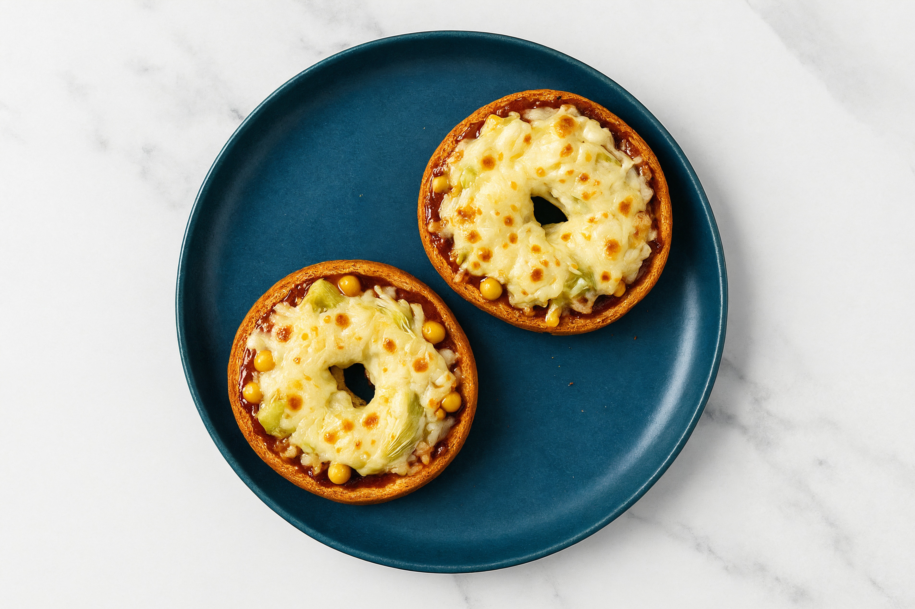 BBQ Chickpea + Artichoke Pizza Gluten-Free Plain Bagels