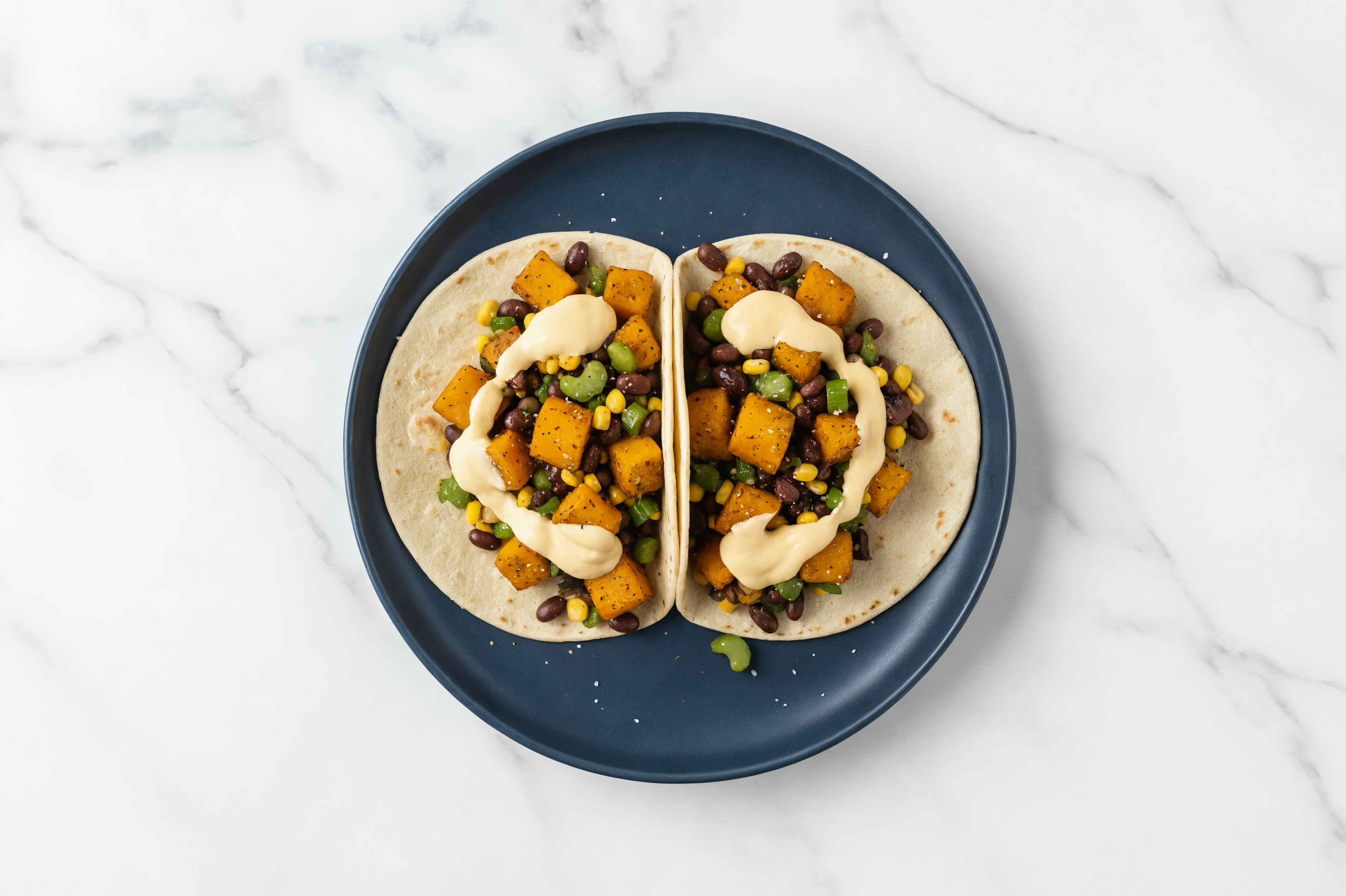 Butternut Squash Corn Queso Tacos