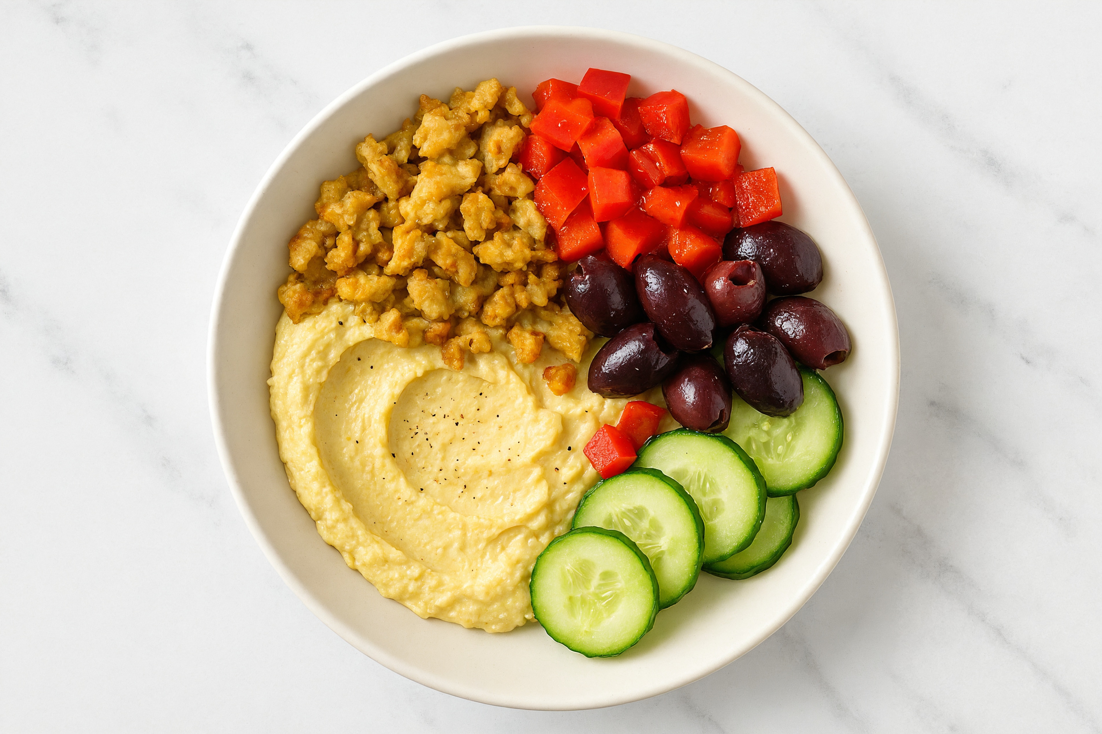 Lemon Garlic Hummus 'Tempeh' Glow Bowl