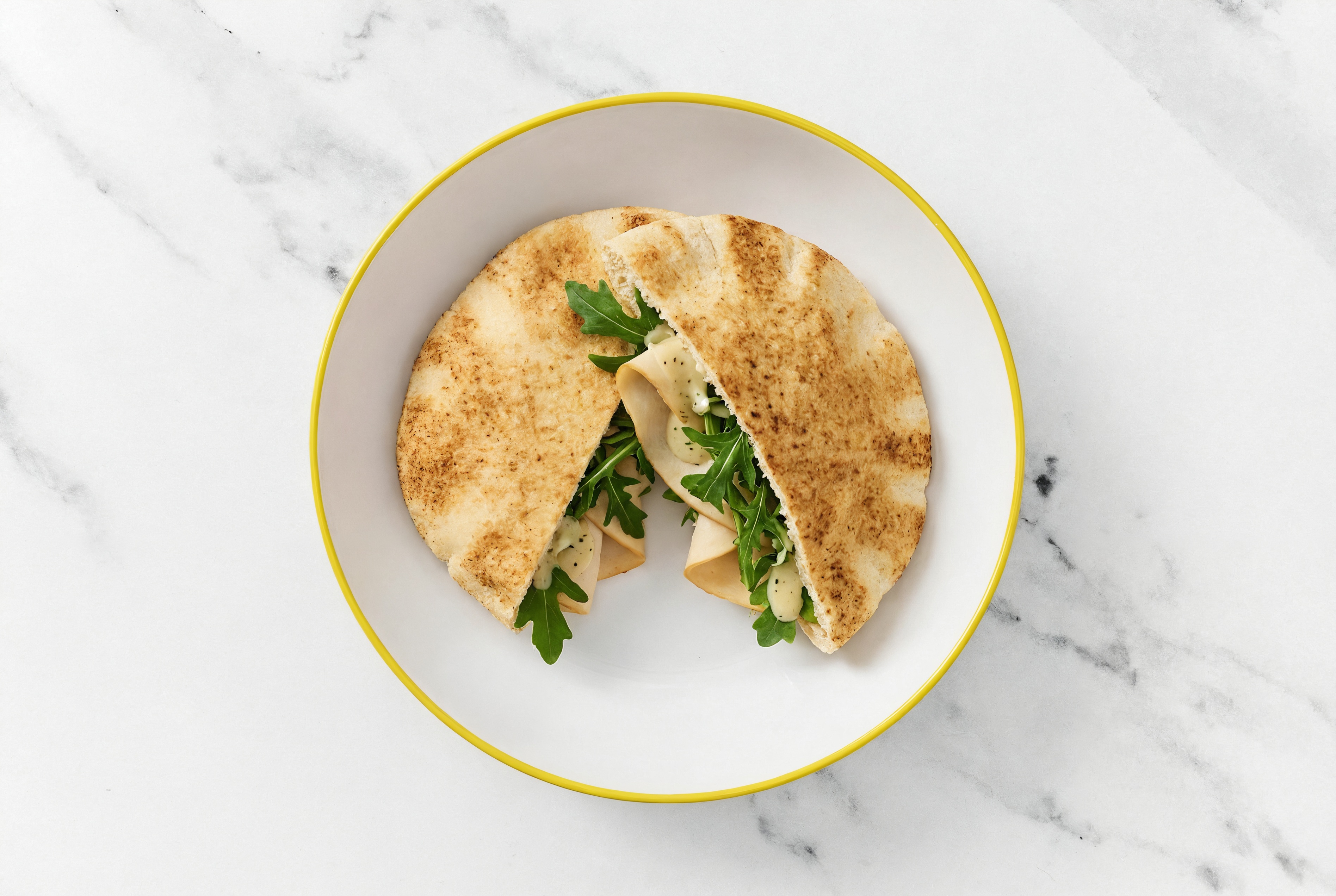 Oven Roasted Chicken Breast Caesar Traditional Pita Sandwich