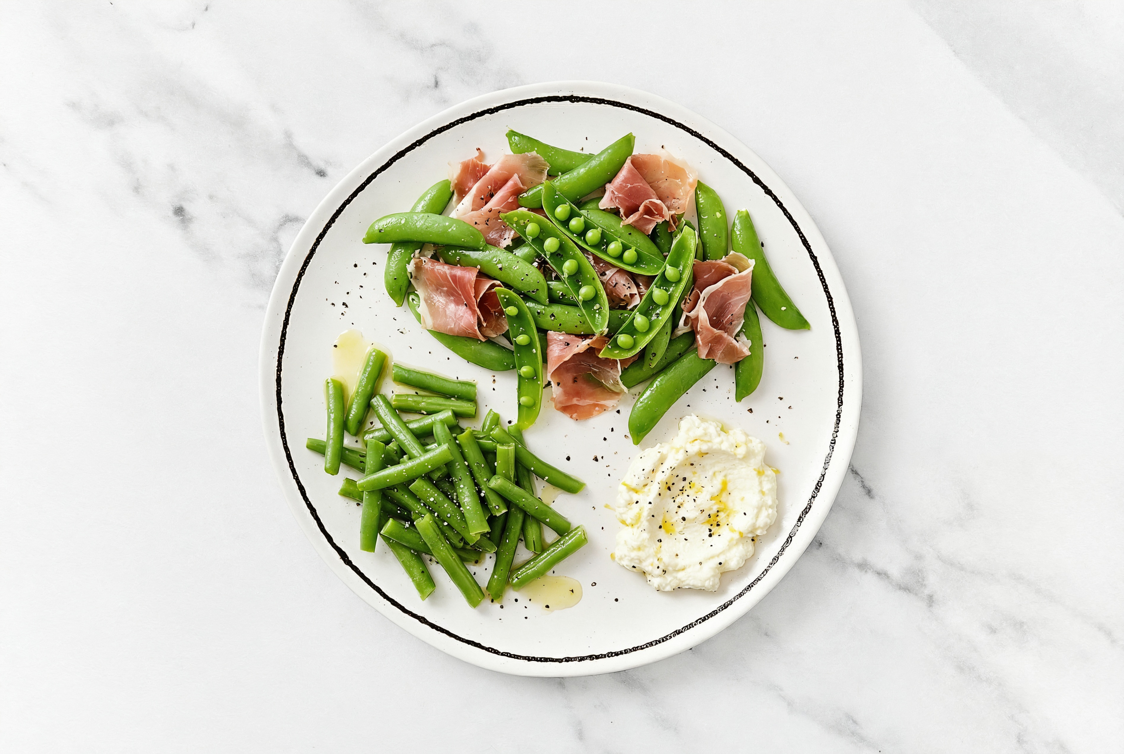 Spring Veggie + Prosciutto Lemony Ricotta