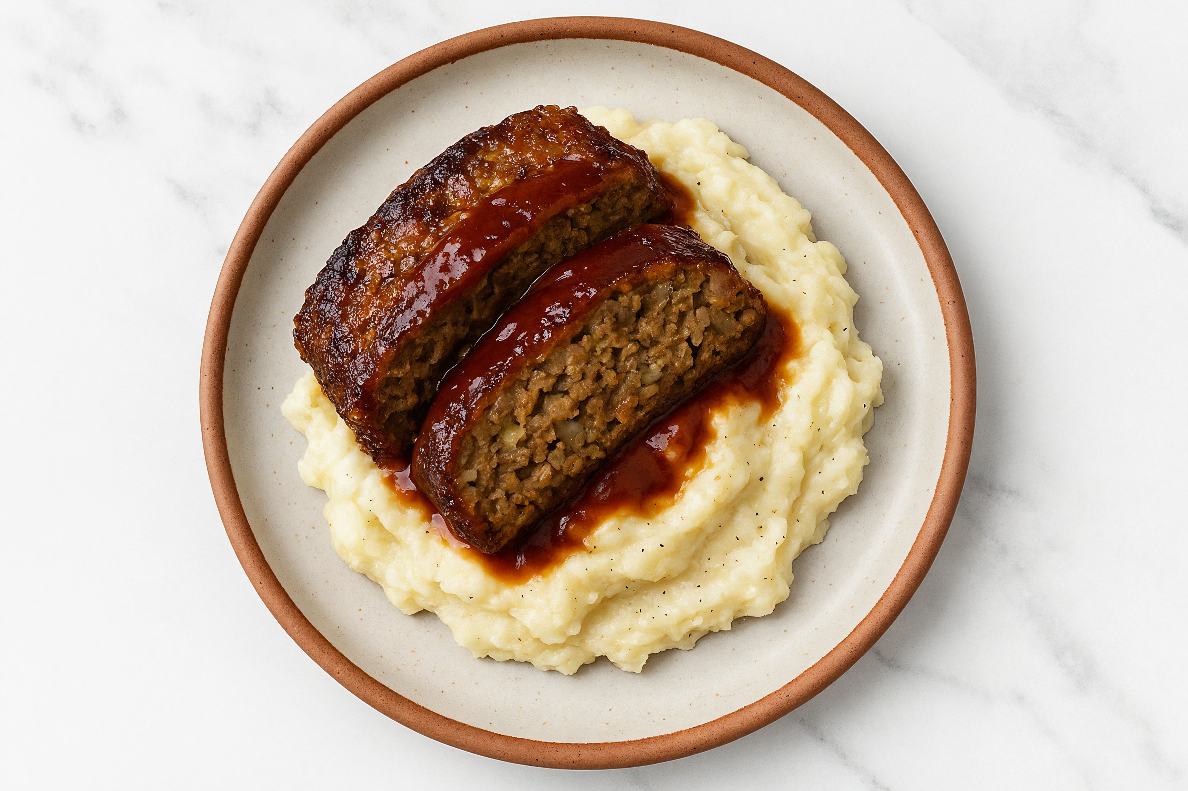 Smoky Bison Meatloaf + Creamy Mashed Potatoes