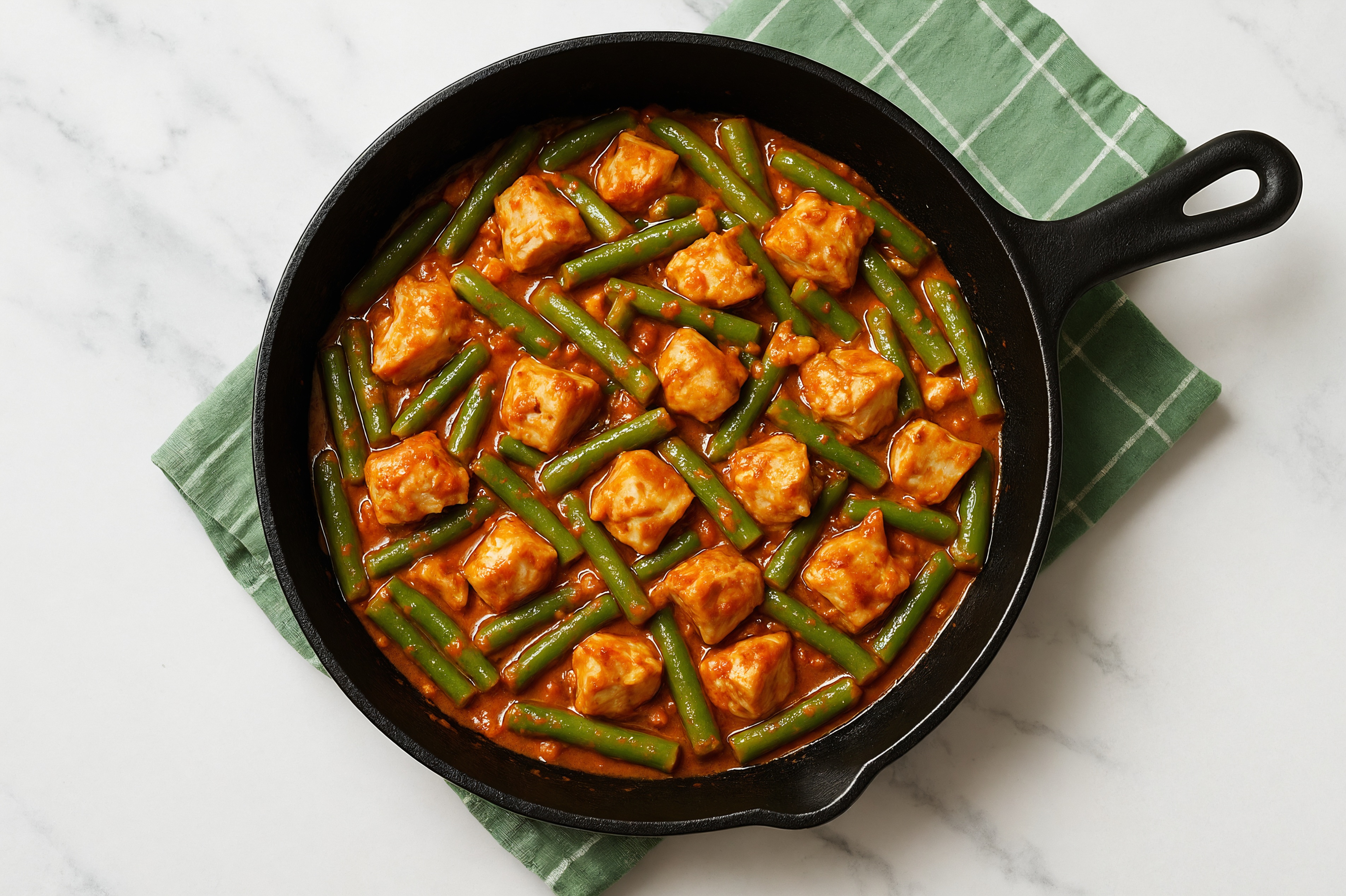 Tikka Masala Steelhead Trout Stir-Fry with Green Beans