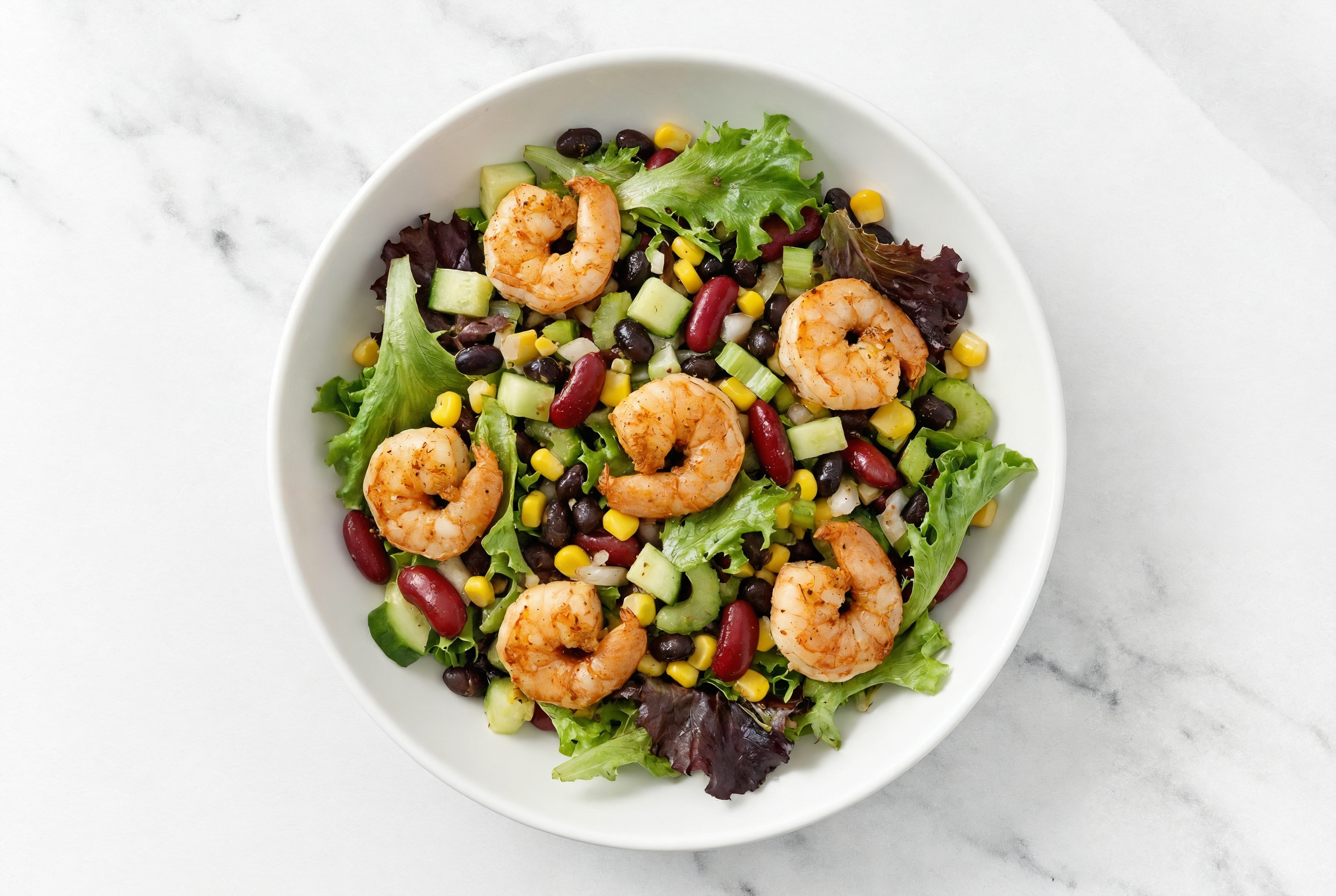 Blackened Jumbo Shrimp Summer Salad
