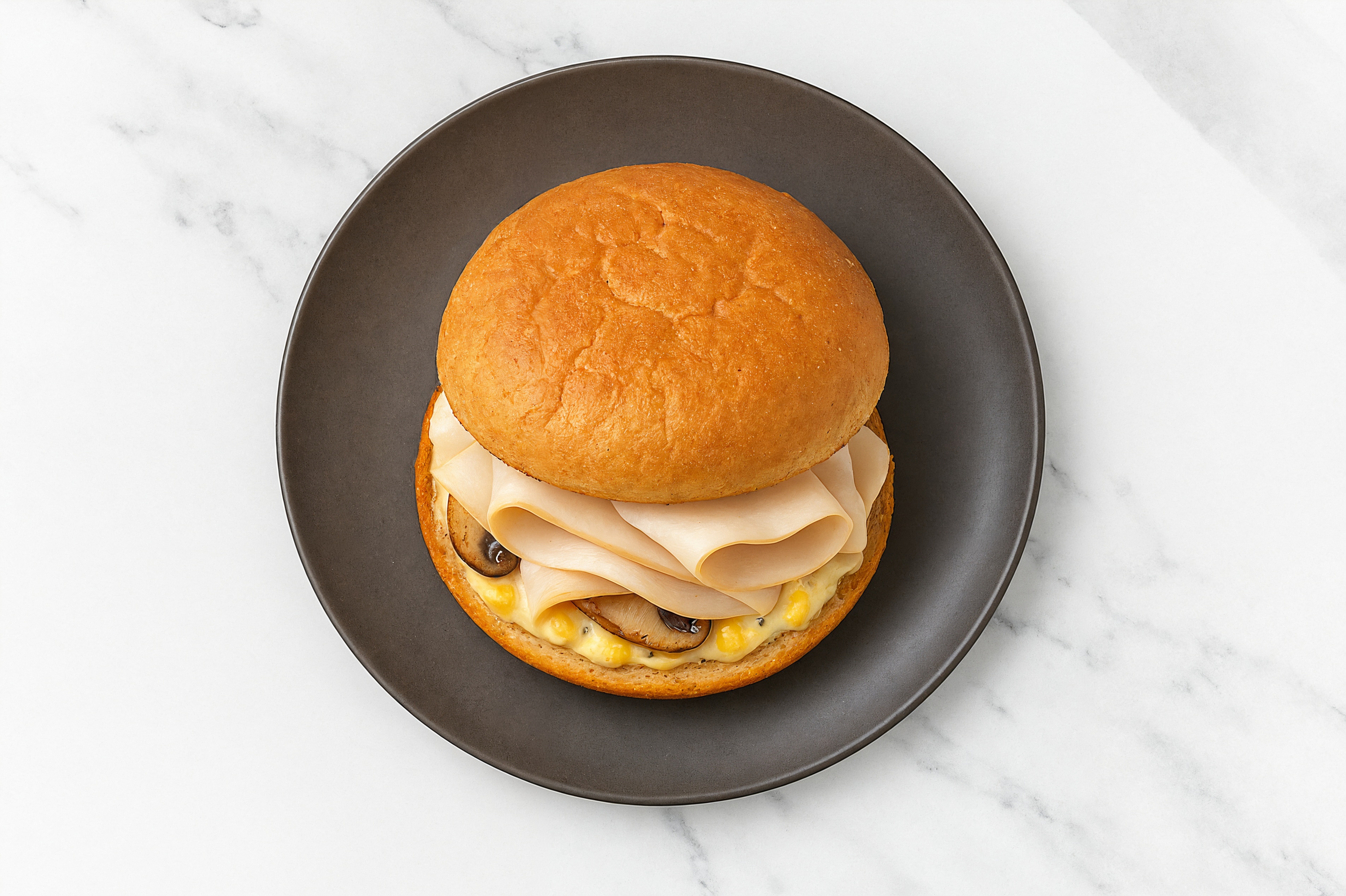 Street Corn Roasted Turkey Sandwich with Portabellas on Gluten-Free Buns