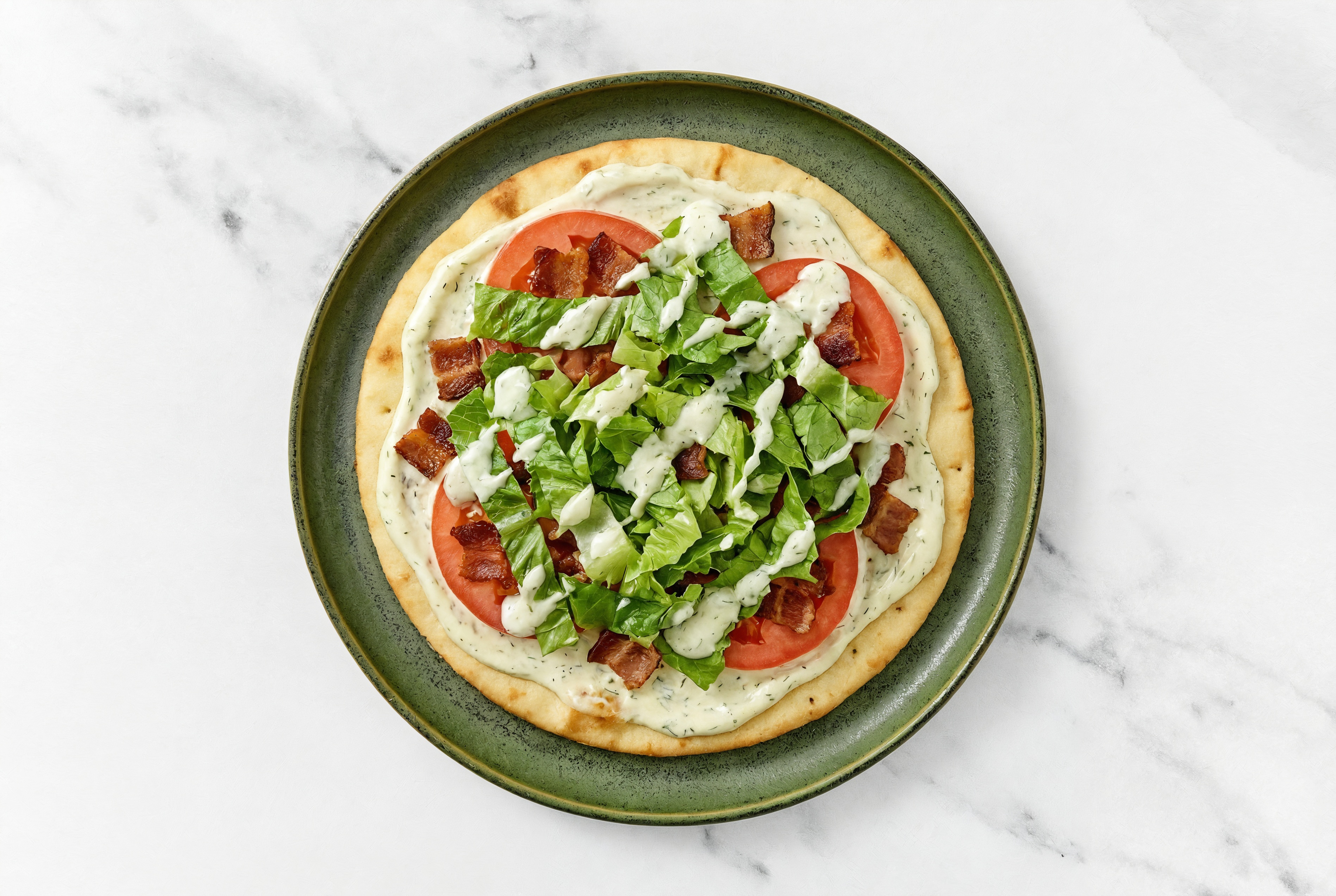 Herby Dill BLT Flatbread with Maple Bourbon Pork Bacon