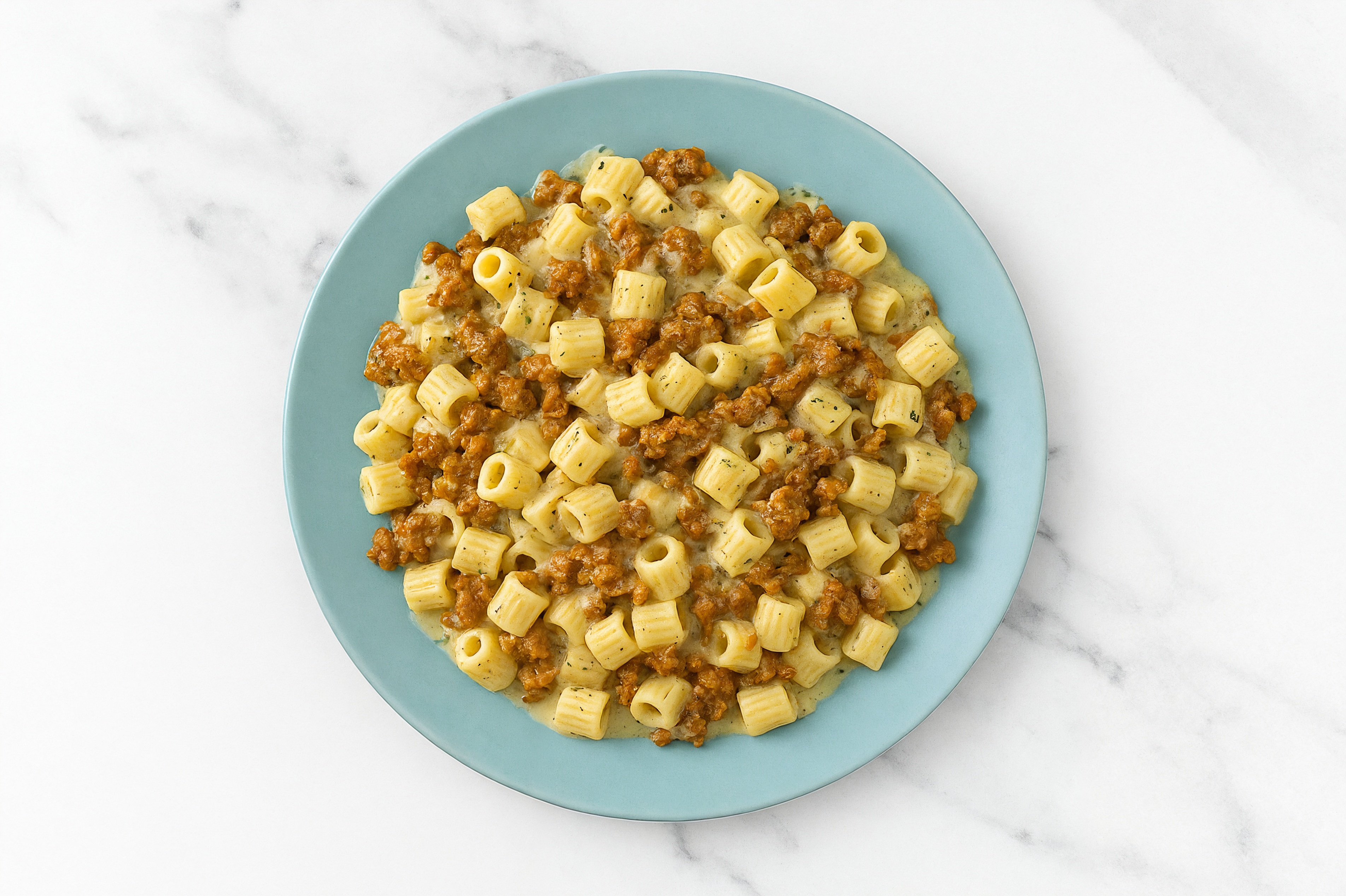 Herb Cream Tubetti Rigati Pasta with Plant-Based Chorizo