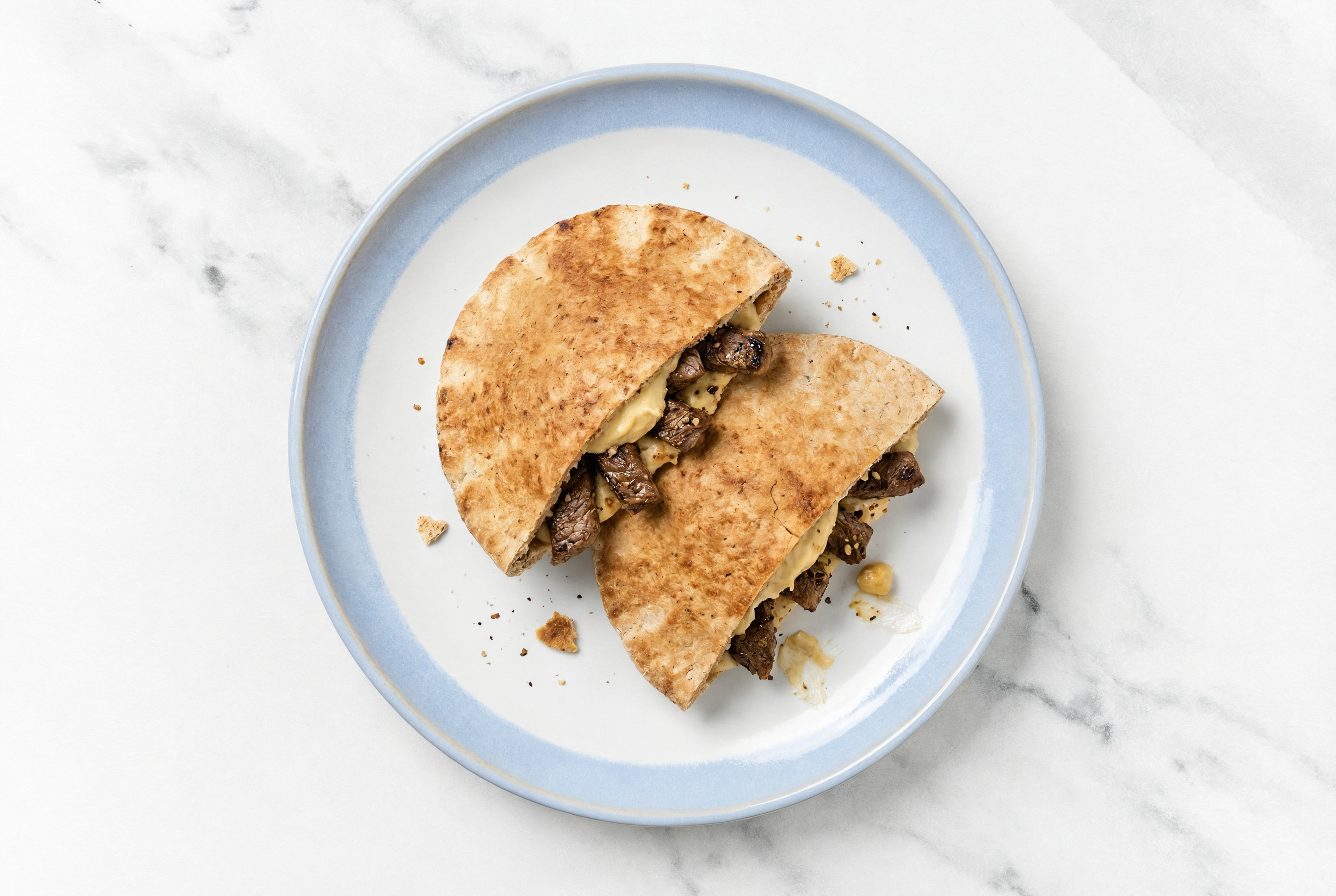 Hearty Balsamic Beef + Homemade Hummus Whole Grain Pita Pockets Pocket