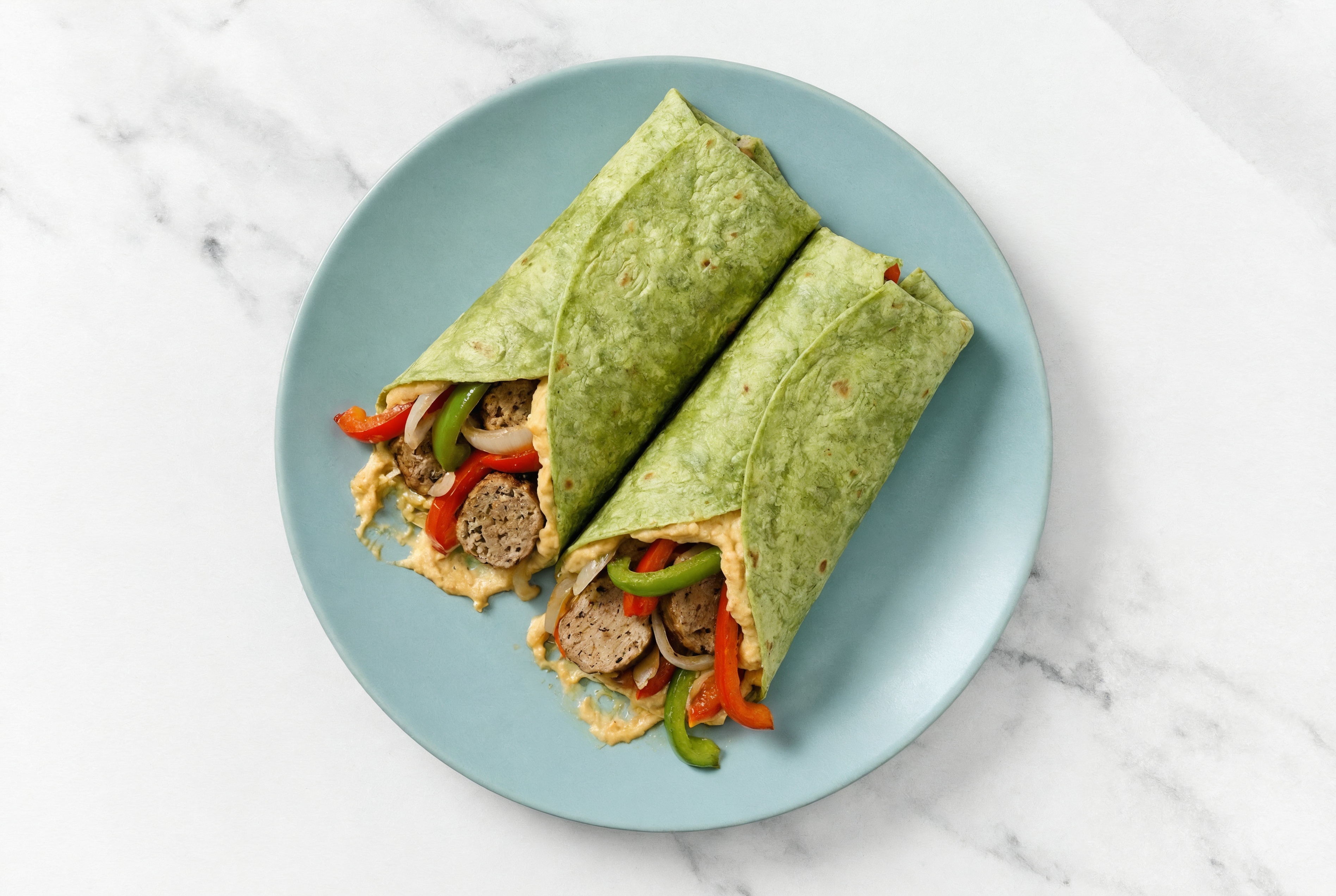 French Onion Hummus Meatball Spinach Wrap