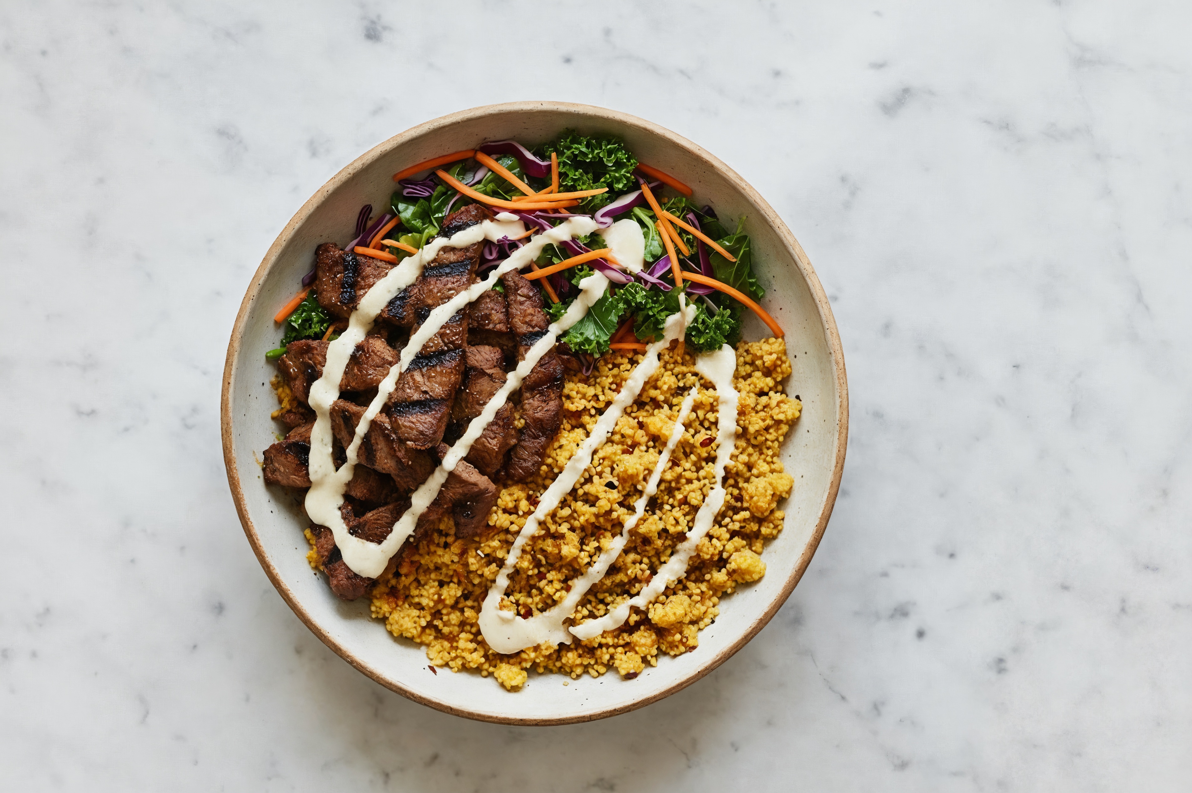 Beef + Couscous Rainbow Bowl