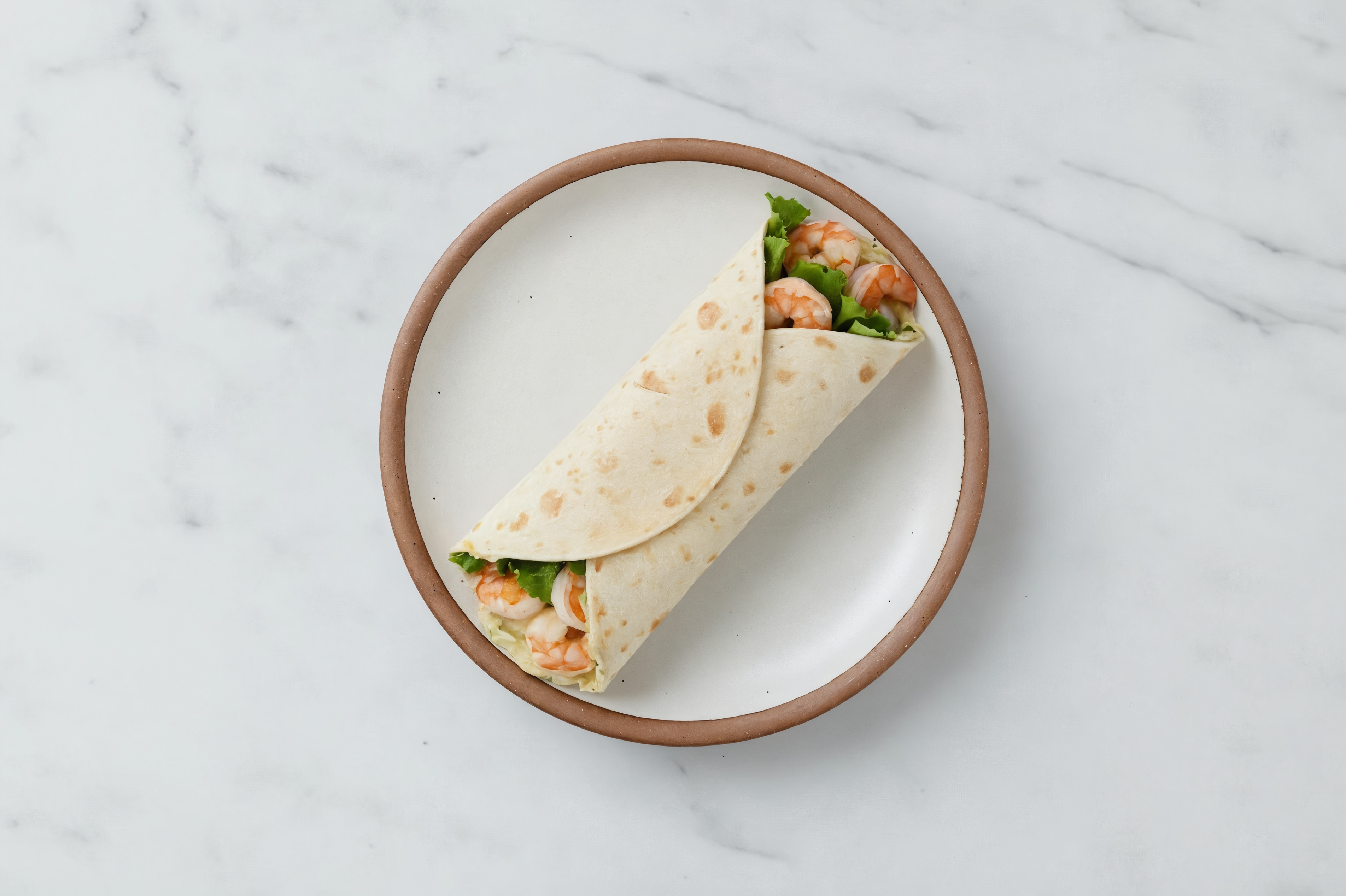 Lemony Jumbo Shrimp + Hummus Lavash Wrap