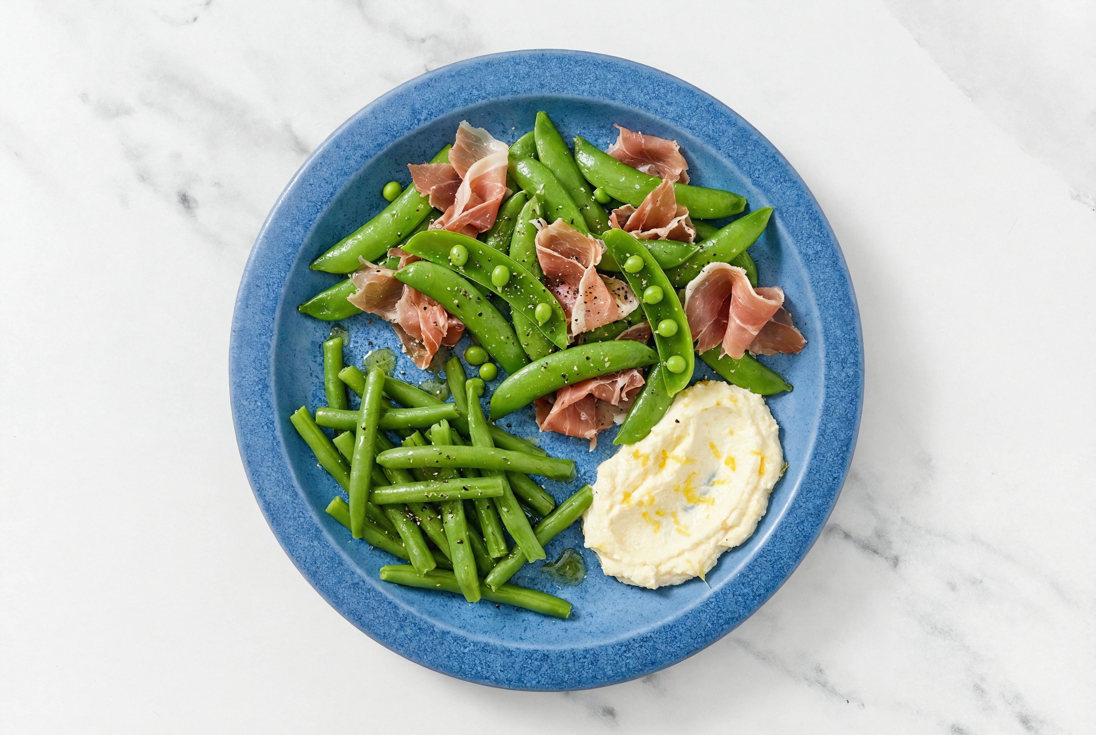Spring Veggie + Prosciutto Lemony "Ricotta"